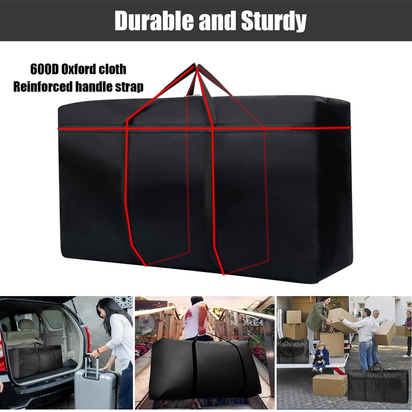 wintfarm extra large storage bags,4PCS 180L Waterproof Duvet Moving Boxes,600D Oxford For Under Bed Storage,Clothes,Bedding Or Traveling And