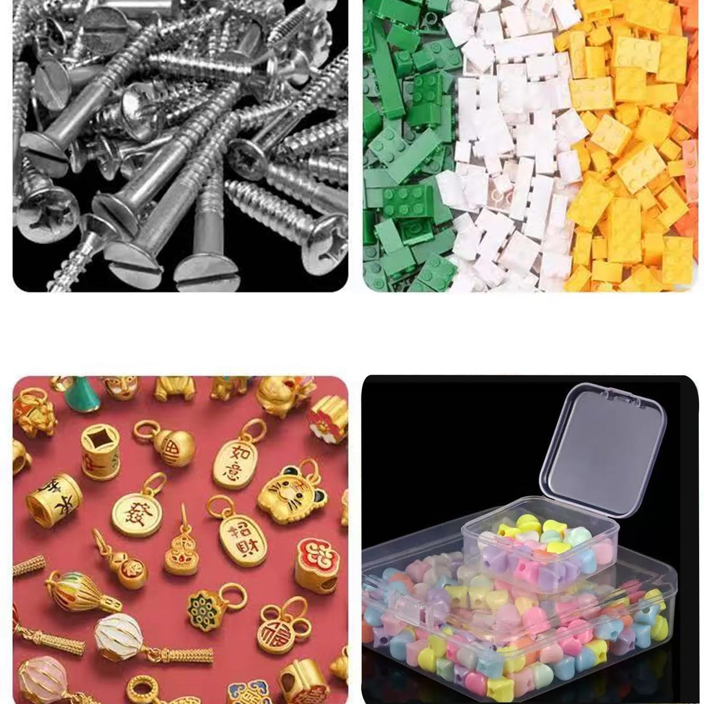 Leliafleury 7.4x7.4x2.5cm Transparent Plastic Organizer, 5Pcs Empty Mini Square Storage Containers Clear Plastic Storage Boxes with Lids for Small