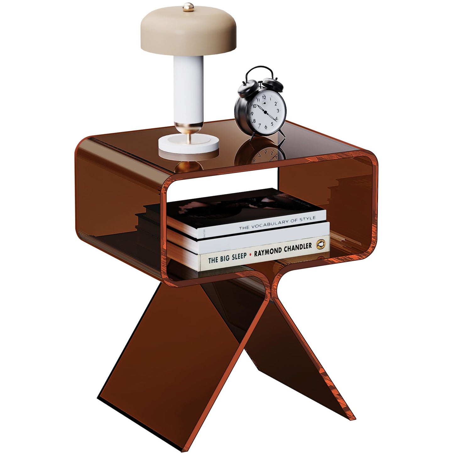 solaround Acrylic Side Table, No Assembly, 39 x 30 x 45 cm, Dark Brown