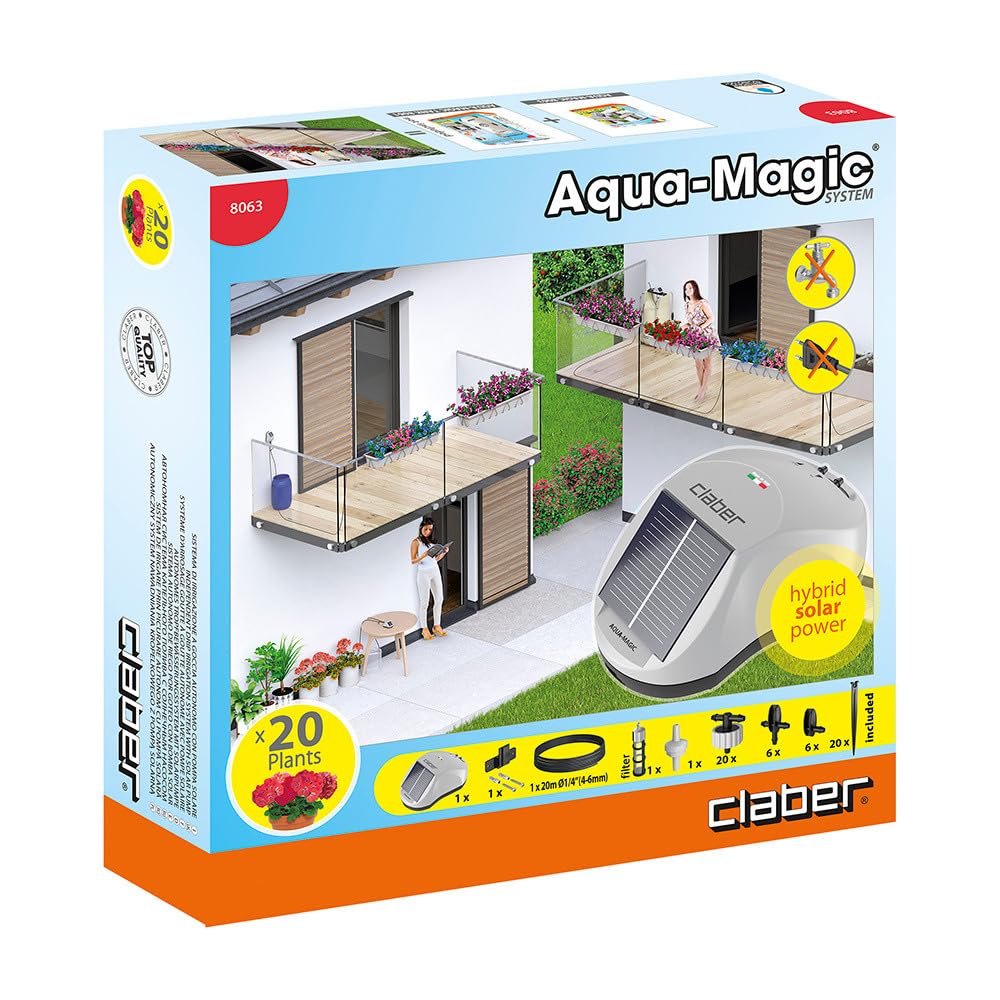 Claber 8063 aqua-magic System, Black/Orange/Grey, 295x305x75 cm