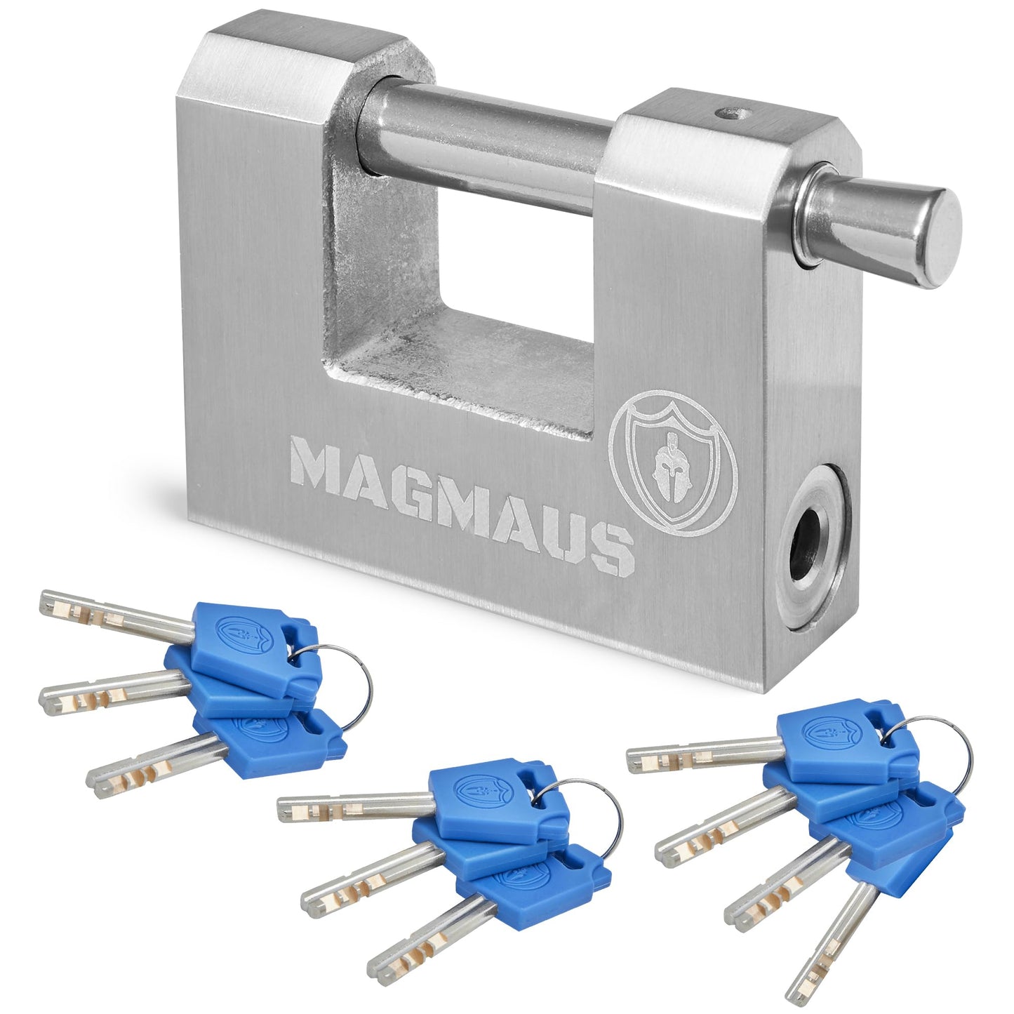 Magmaus? RTX70 [Never-Rust] Heavy Duty Shipping Container Padlock with 10 Keys - [High Security] - Weatherproof Outdoor Lock - [Stainless Steel] -
