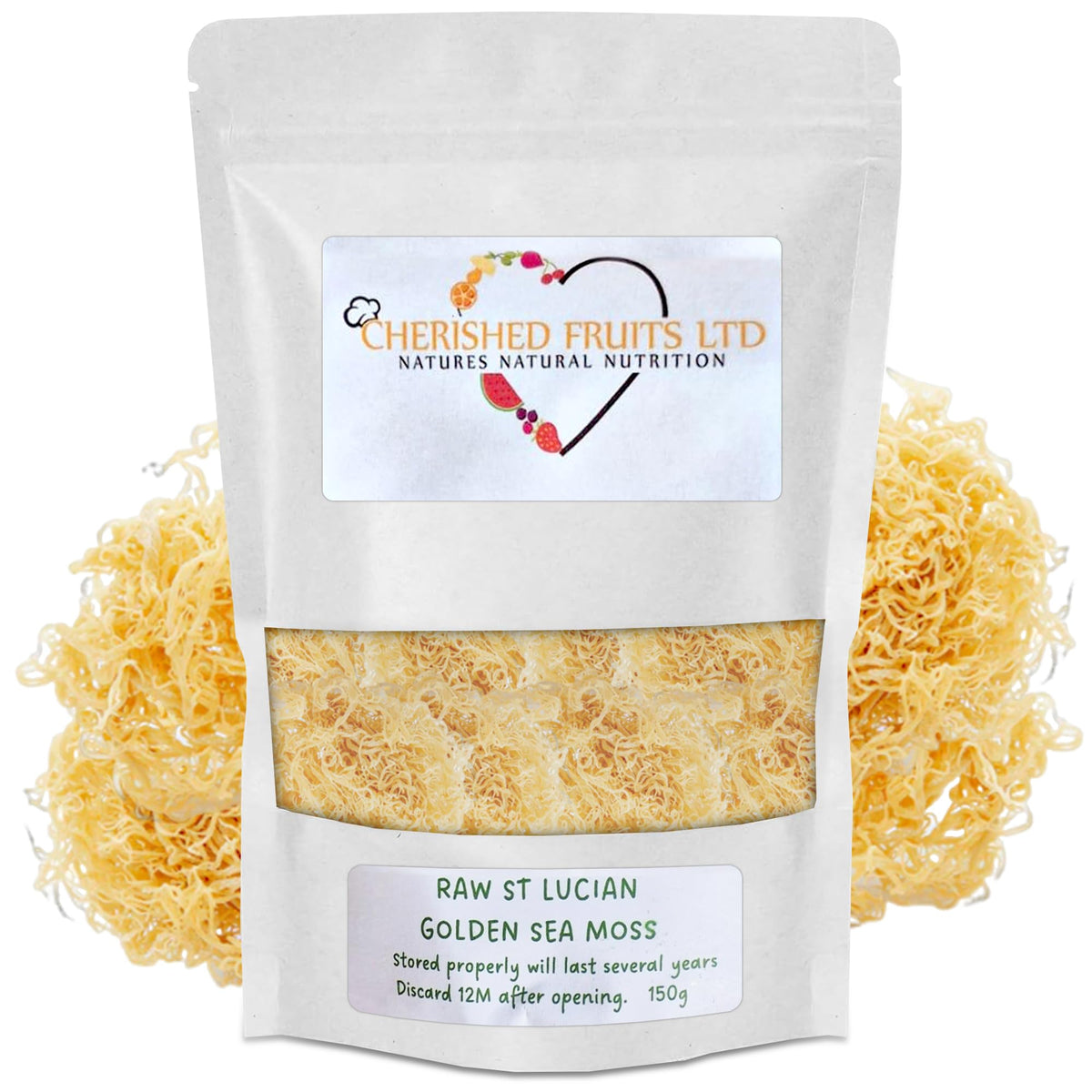 Raw Saint Lucia Golden Organic Sea Moss ? Wildcrafted and Sun Dried Sea Moss - Vegan Superfood, Non-GMO - 100% Natural - Rich in Nutrients with 92