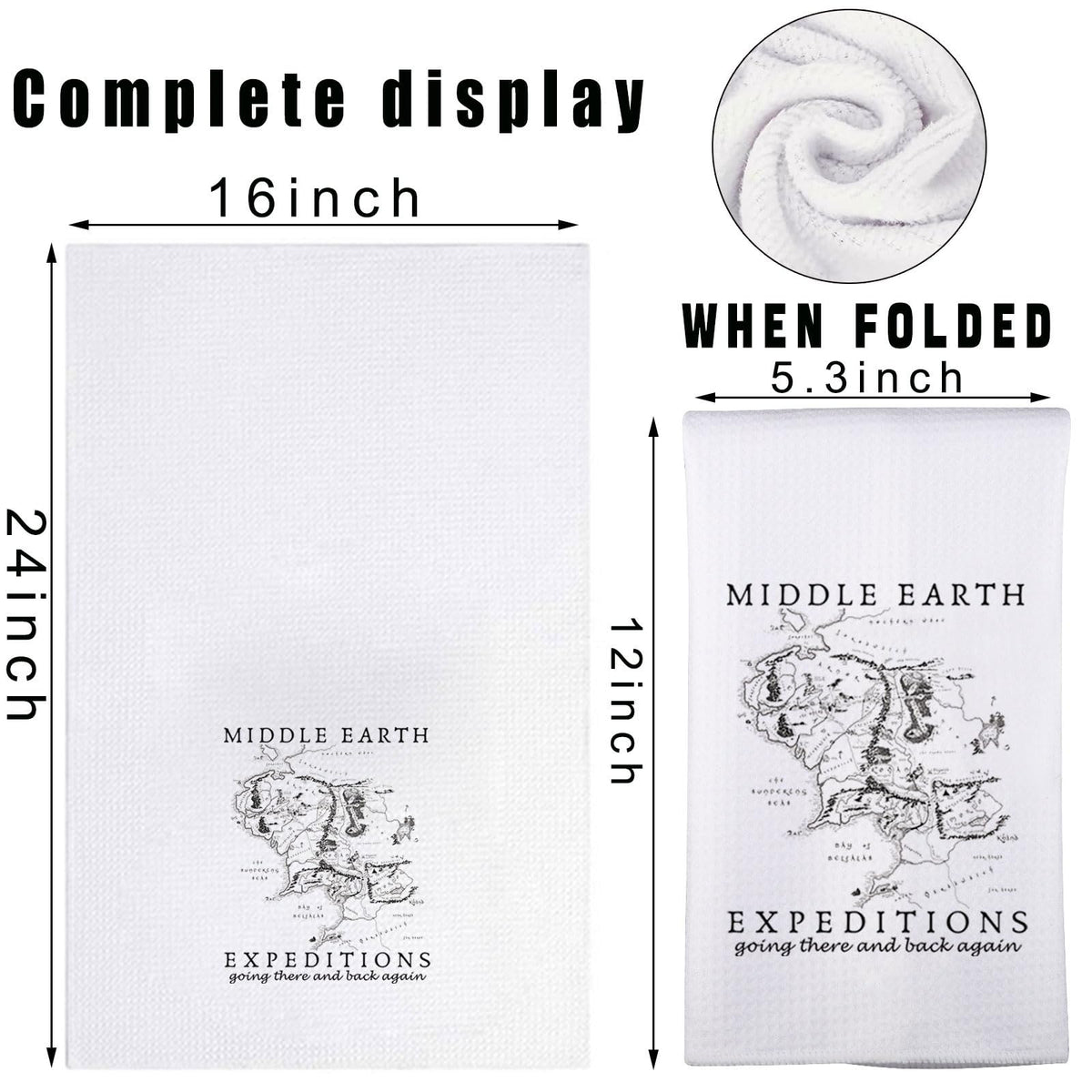 MYSOMY Middle Earth Kitchen Towel Middle Earth Map Gifts Lord Rings Gifts Middle Earth Kitchen Gifts (Middle Earth UK)