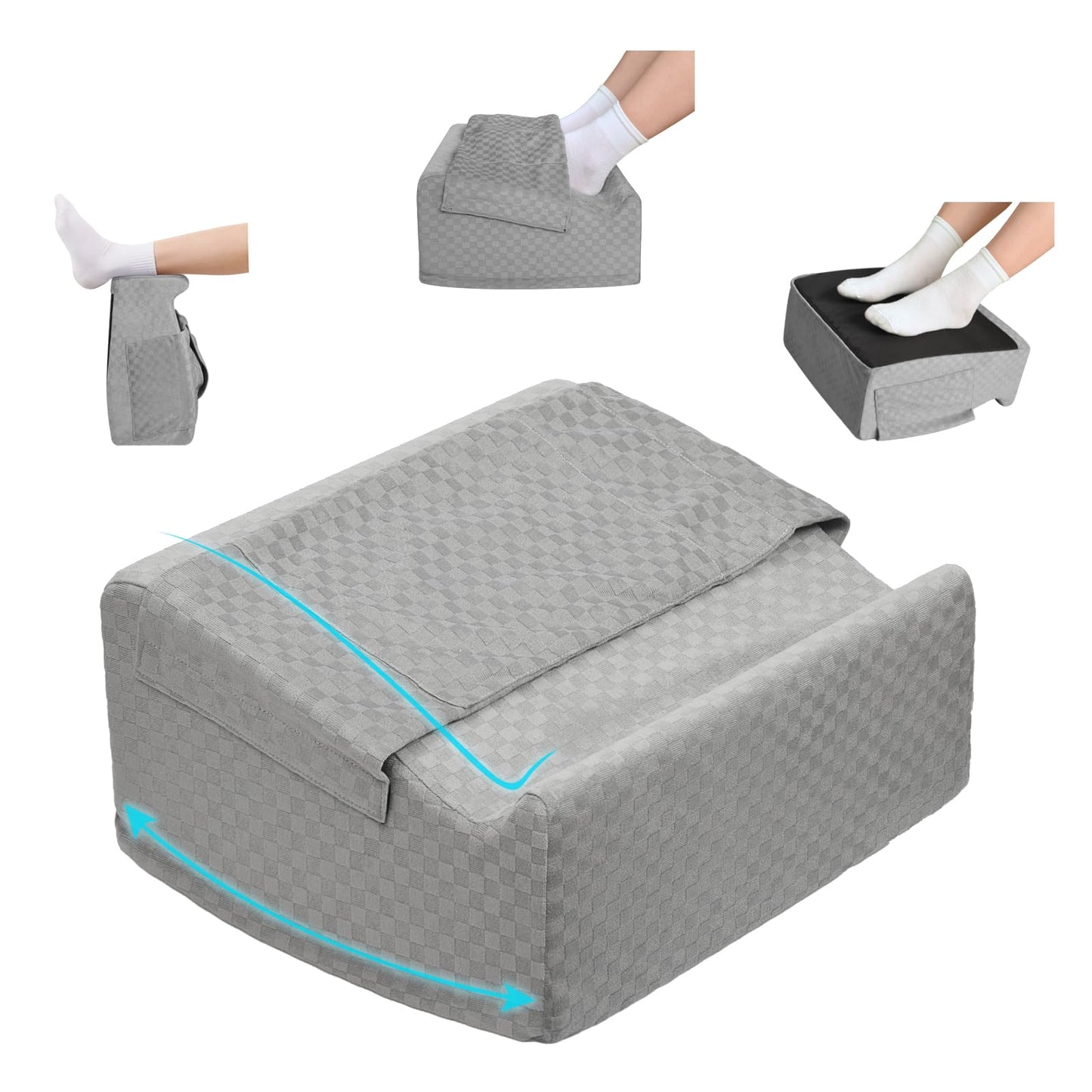 Nockovi Ergonomic Foot Rest for Under Desk at Work – 15° Tilt Angle Under Desk Footrest with High-Resilience Foam, Velvet Top & Non-Slip Base