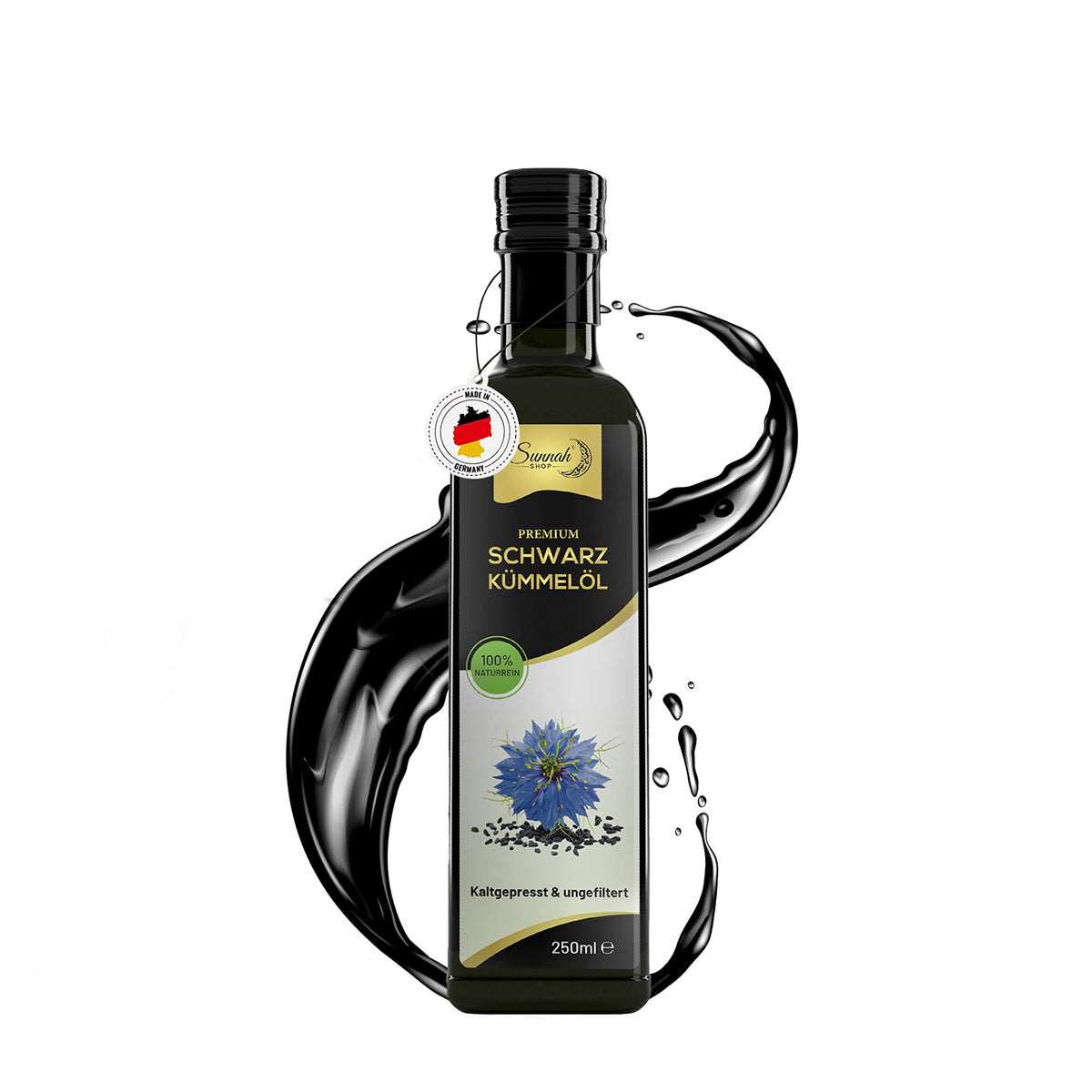 Sunnah Shop? Black Cumin Oil Unfiltered & Cold Pressed, 1 Litre, Black Seed Oil, 100% Natural from Real Egyptian Nigella Sativa, Black Cumin Oil