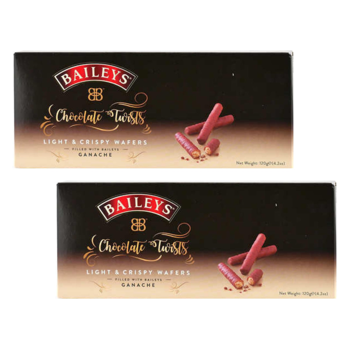 Her Flavour Baileys Chocolate Twists | Light and Crispy Wafers Filled with Bailey Ganache | Christmas | Valentine | Birthday Gift Set For Baileys