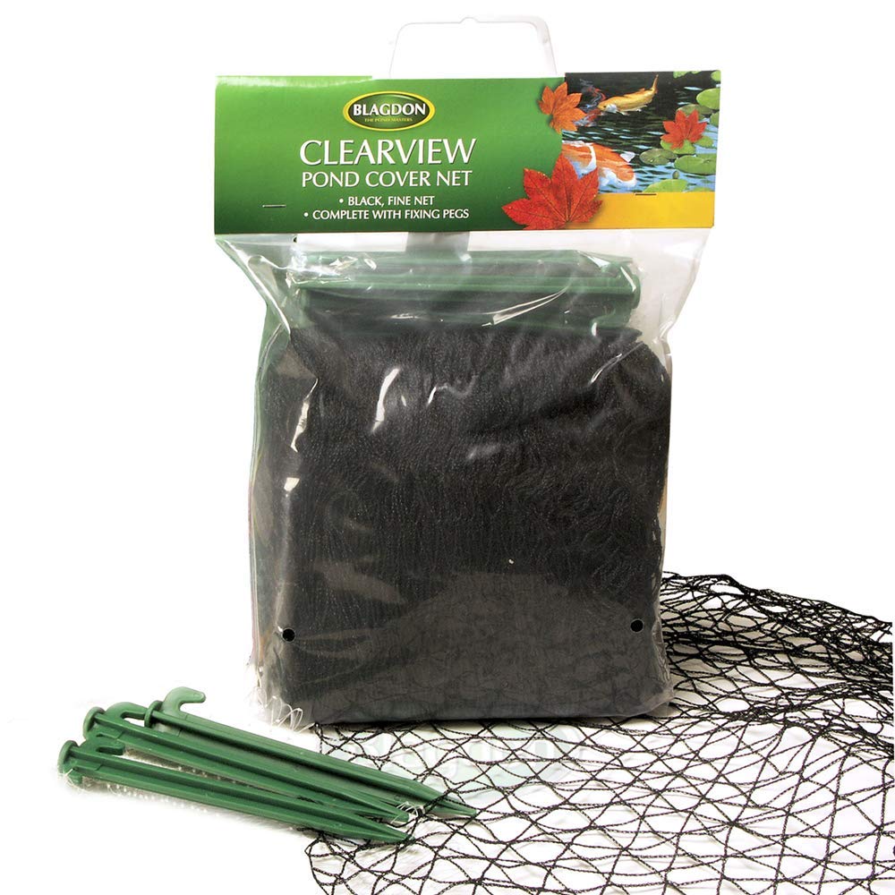 Blagdon 1022415 Clearview Pond Cover Netting, Strong Double Weave, Black, Fine, with 10 Fixing Pegs, Net Size 6m x 5m (20? x 16? 6?), Protects Pond