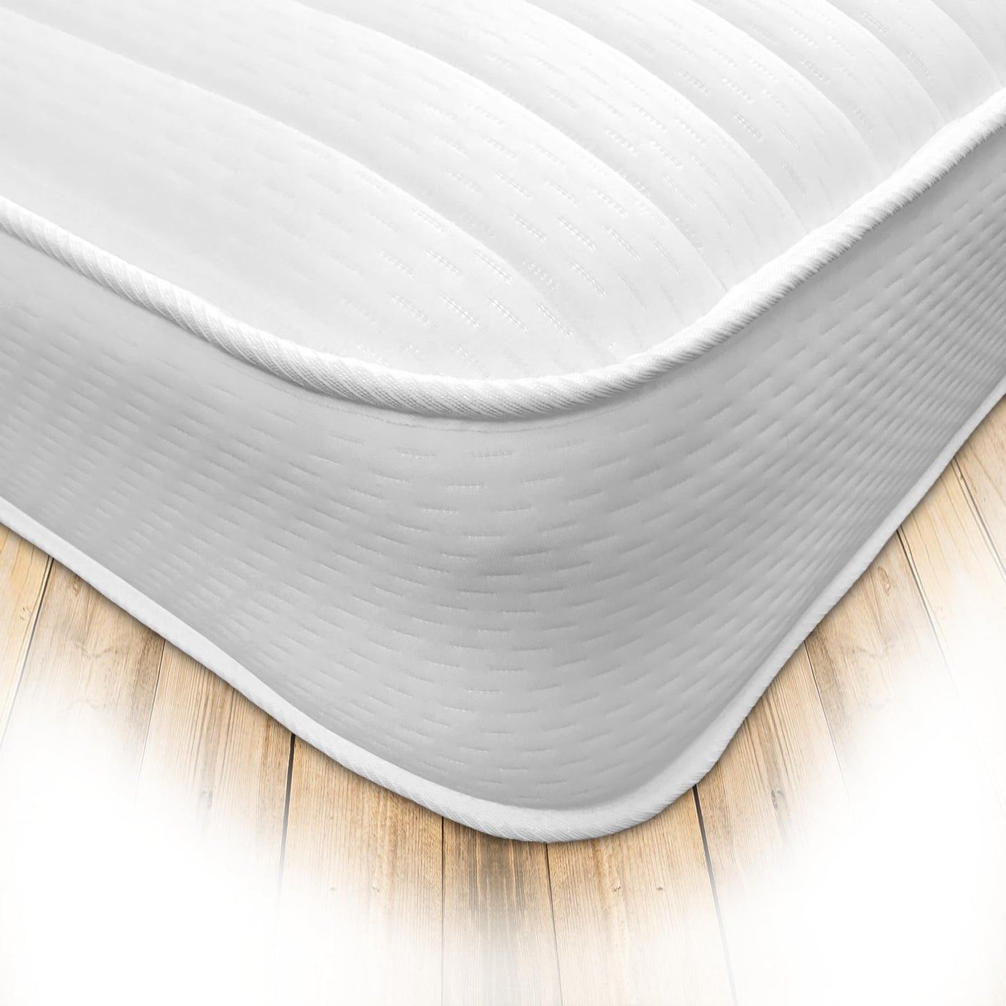 Starlight Beds Lumina Double Mattress. 7 Inch Deep Sprung Foam Free Mattress. White, Soft Feel. 4ft6 x 6ft3 (135x190x18cm)