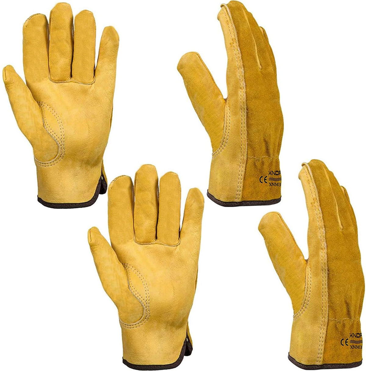 Xndryan Gardening Gloves Thorn Proof, 2 Pairs Heavy Duty Garden Gloves for Men Women, Breathable and Comfortable, Durable Leather Safety Working
