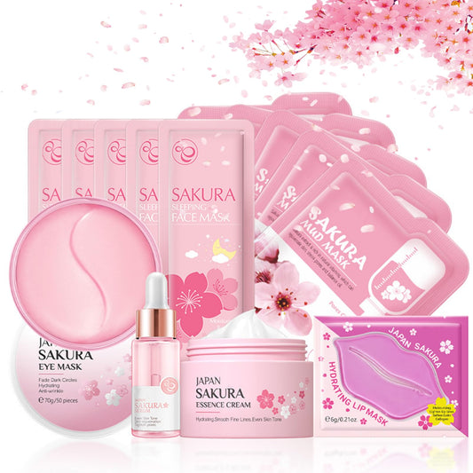 Skin Care For Teenage Girls,Cherry Blossom Skincare Sets Teen Skincare Set,Pamper Sets For Women Gifts,Skin Care Sets & Kits Face Serum,Face