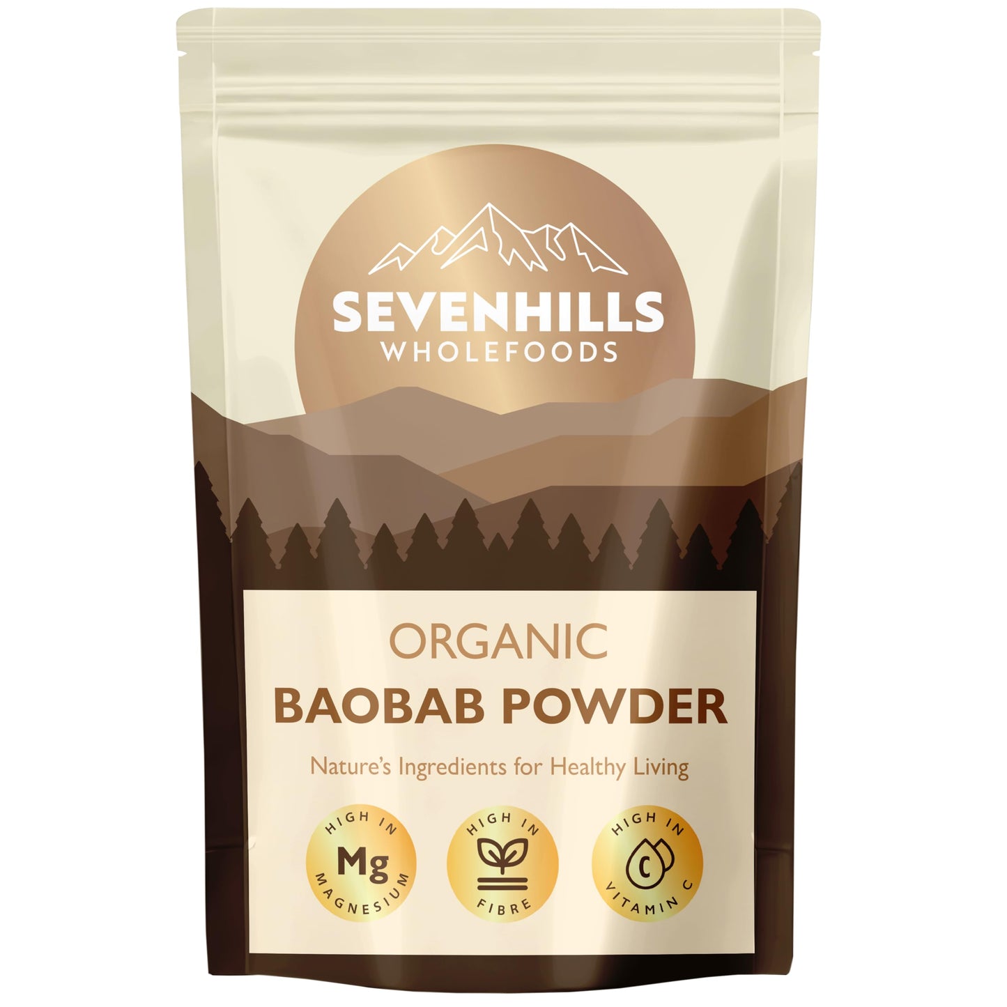 Sevenhills Wholefoods Organic Baobab Powder, Wild-Harvested in Africa, 1kg