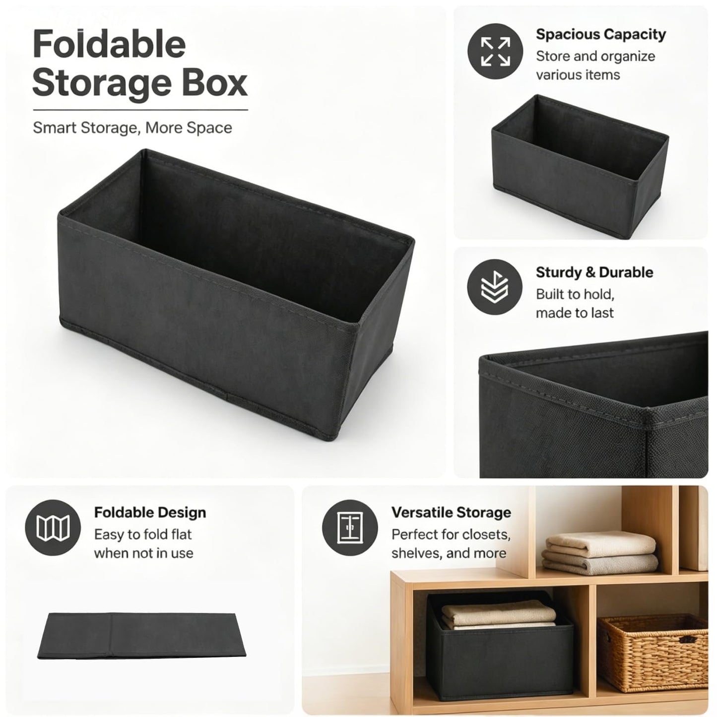 4 Pcs Drawer Organiser Clothes, Drawer Dividers for Clothes, Non-woven Fabric Wardrobe Organiser Boxes