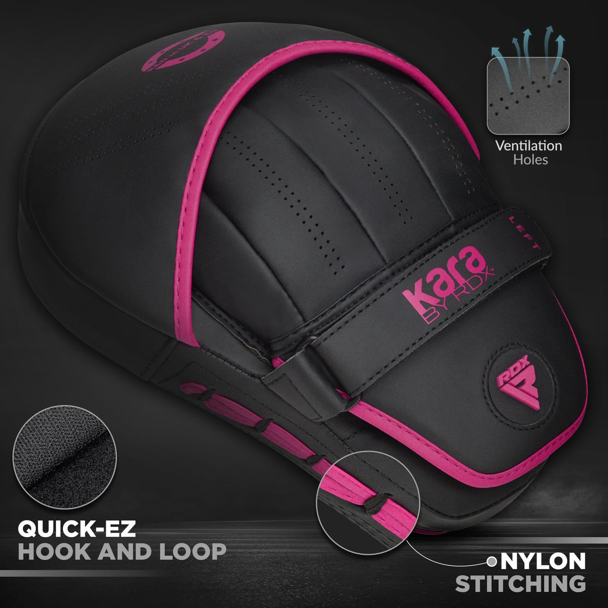 RDX Boxing Pads Curved Focus Mitts, Maya Hide Leather KARA Hook and jab Training Pads, Adjustable Strap Ventilated, MMA Muay Thai Kickboxing Coaching