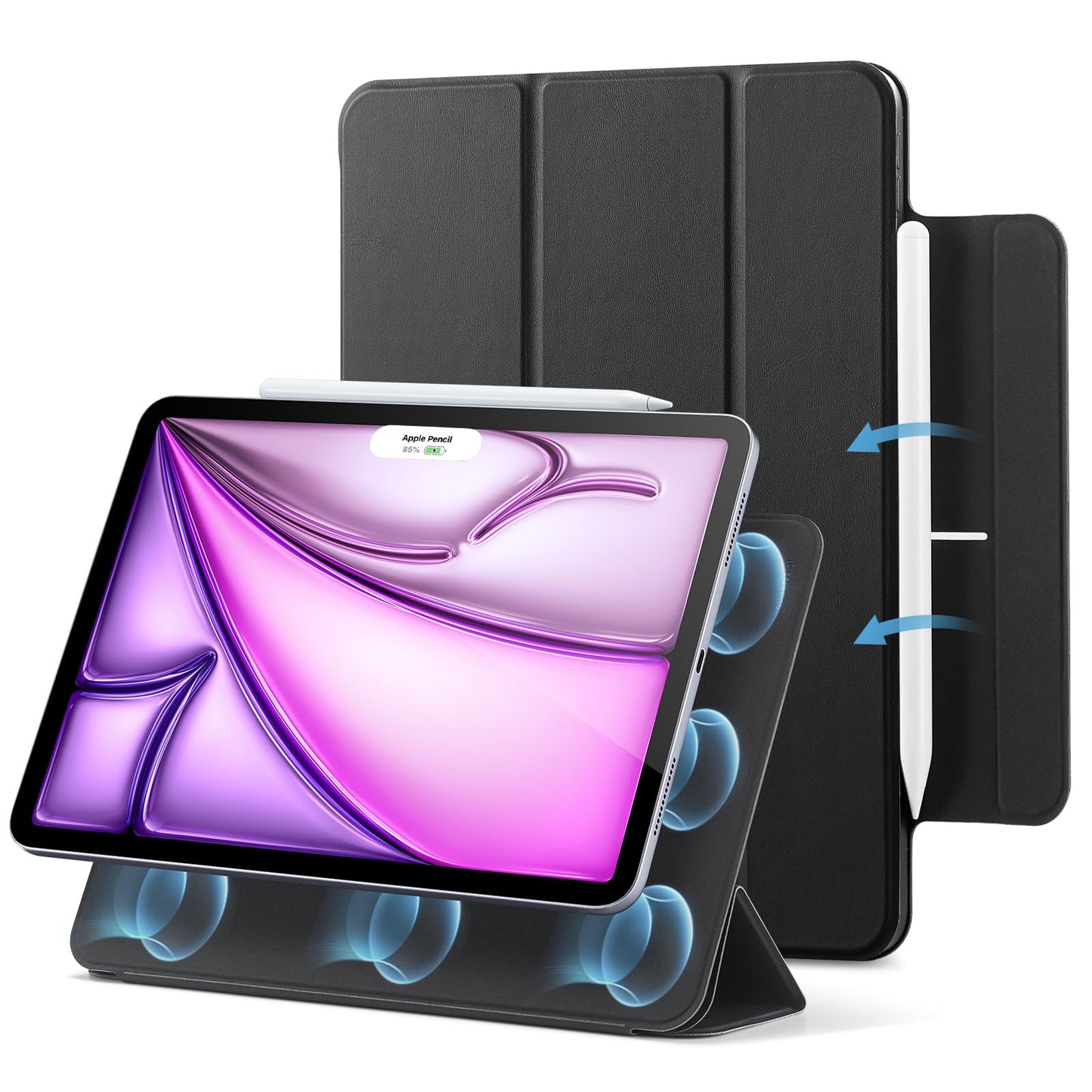 ESR for iPad Air 13 Inch Case M3/M2 (2025/2024), iPad Pro 12.9 (2022/2021/2020), Powerful Magnetic Stand, Slim Trifold Stand Case, Supports Pencil Pro