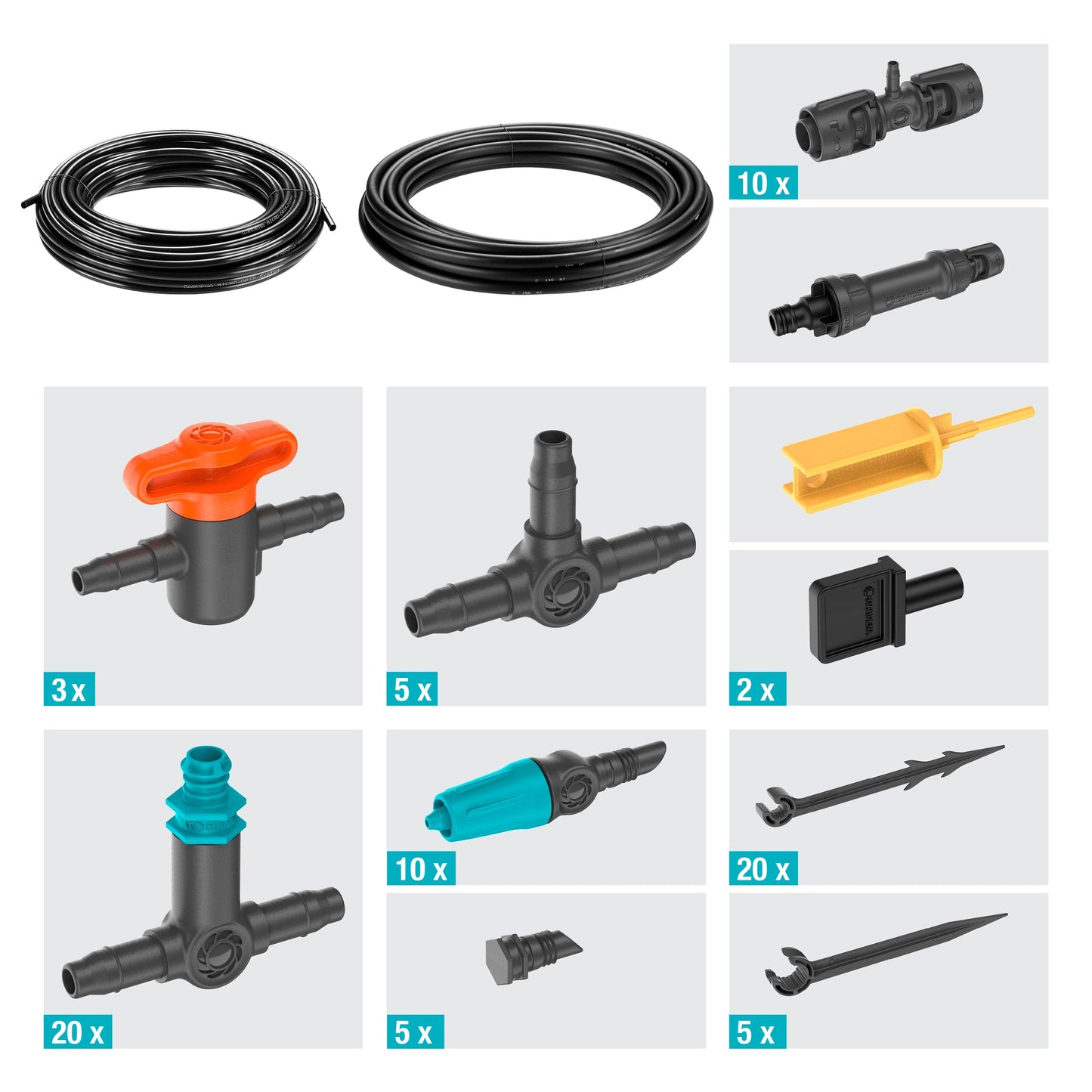 Gardena Micro-Drip-System Drip Irrigation Set Terrace (30 plants): Starter set, ready to use, water-saving irrigation system, simple & flexible