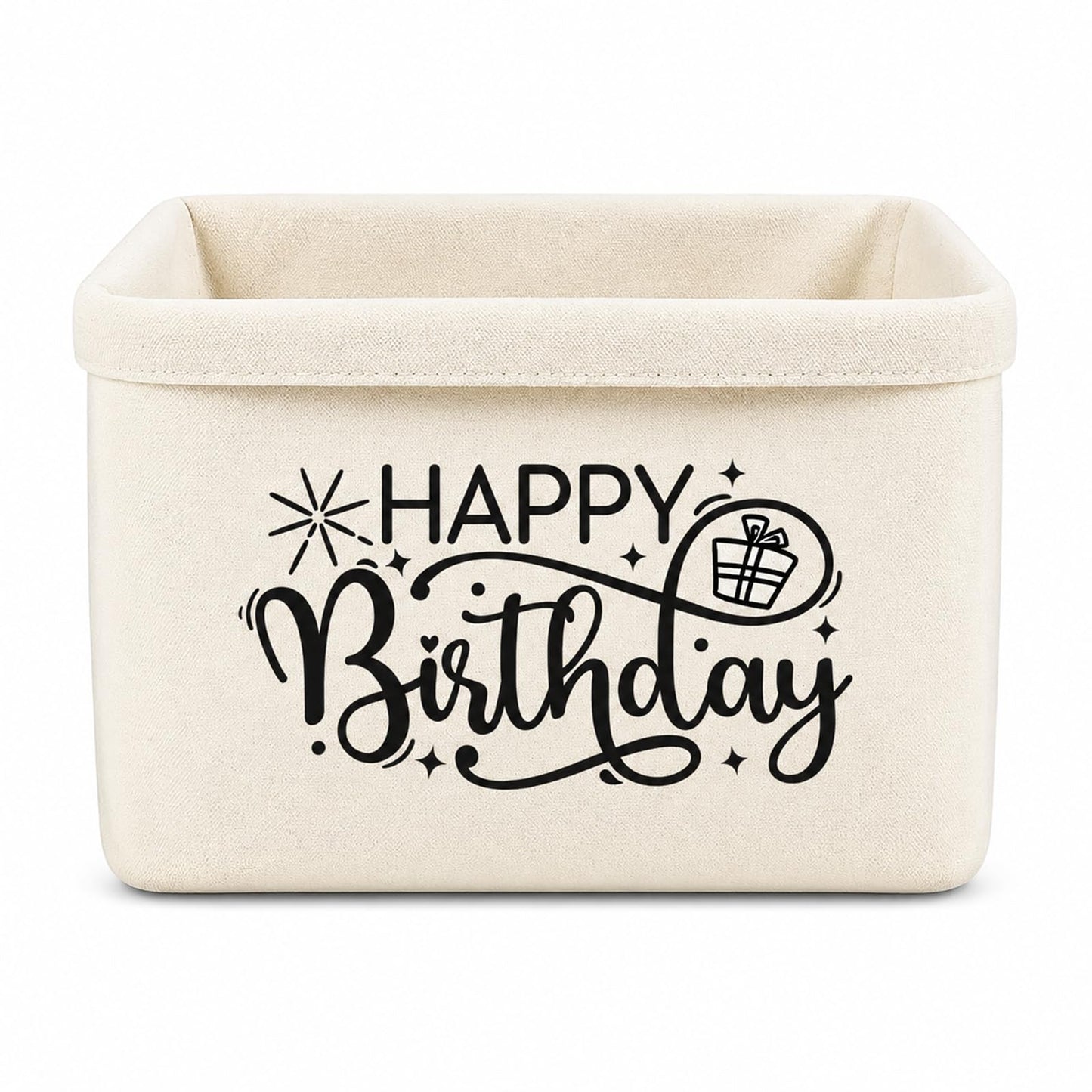 Happy Birthday Canvas Storage Baskets, Birthday Gifts for Women, Waterproof Bread Storage Bags for Kitchen Decor, Friend, Women