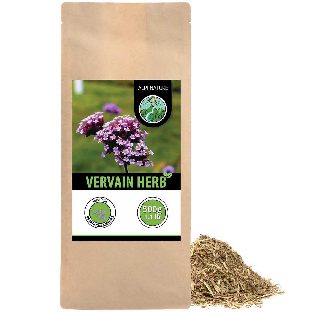 Alpi Nature Verbena Tea 500g 1.1 lb, Dried and Cut Verbena Herb, Vervain Loose Leaf Tea