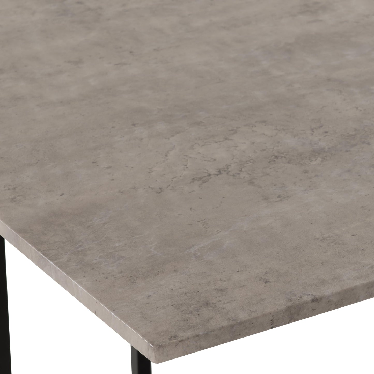 Seconique Stowaway Dining Set, Engineered Wood, Stone Effect/Black, W 800mm x D 800mm x H 760mm