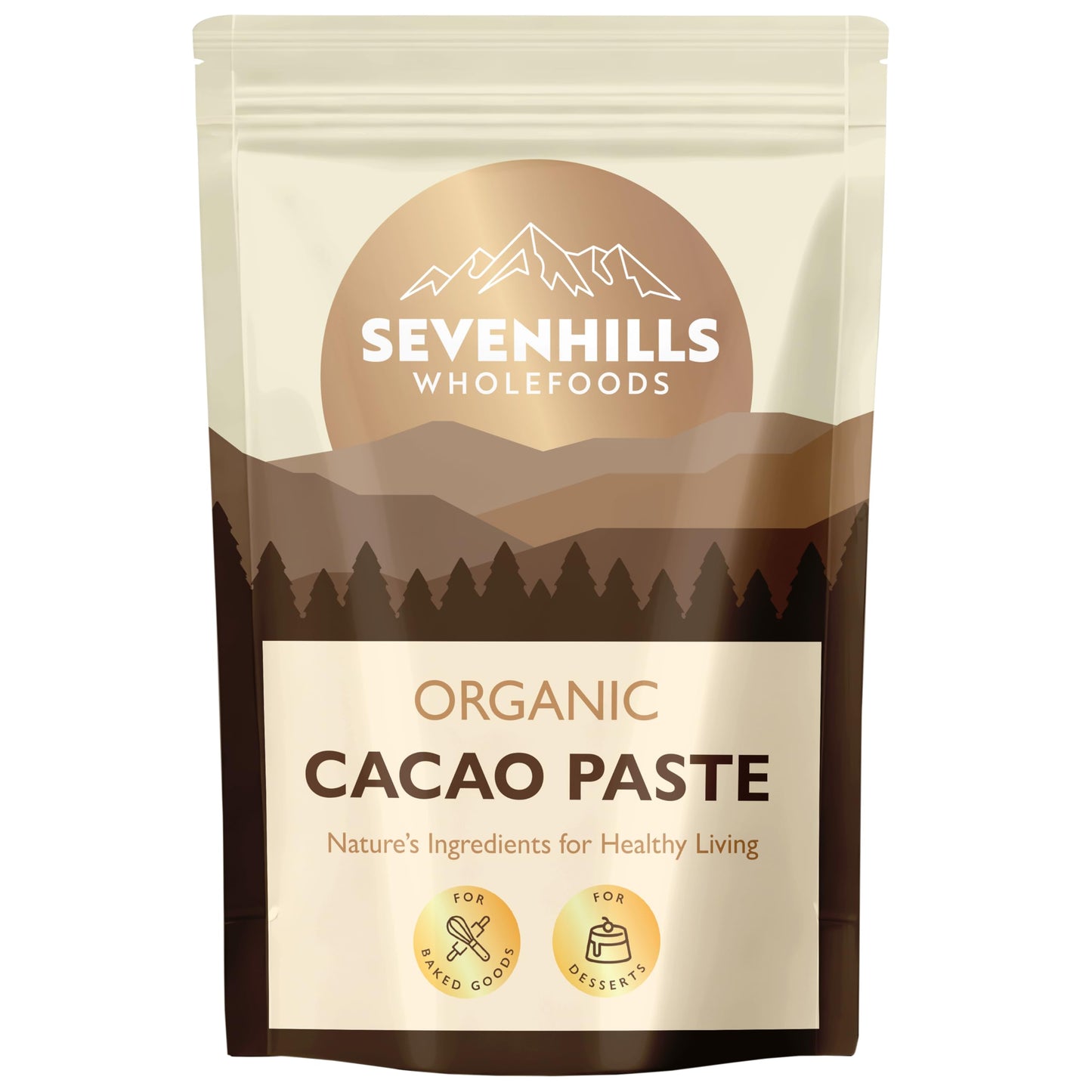 Sevenhills Wholefoods Organic Cacao Paste (Liquor, Mass) Wafers/Discs 500g for Hot Chocolate & Baking, Unsweetened, Buttons, Drops