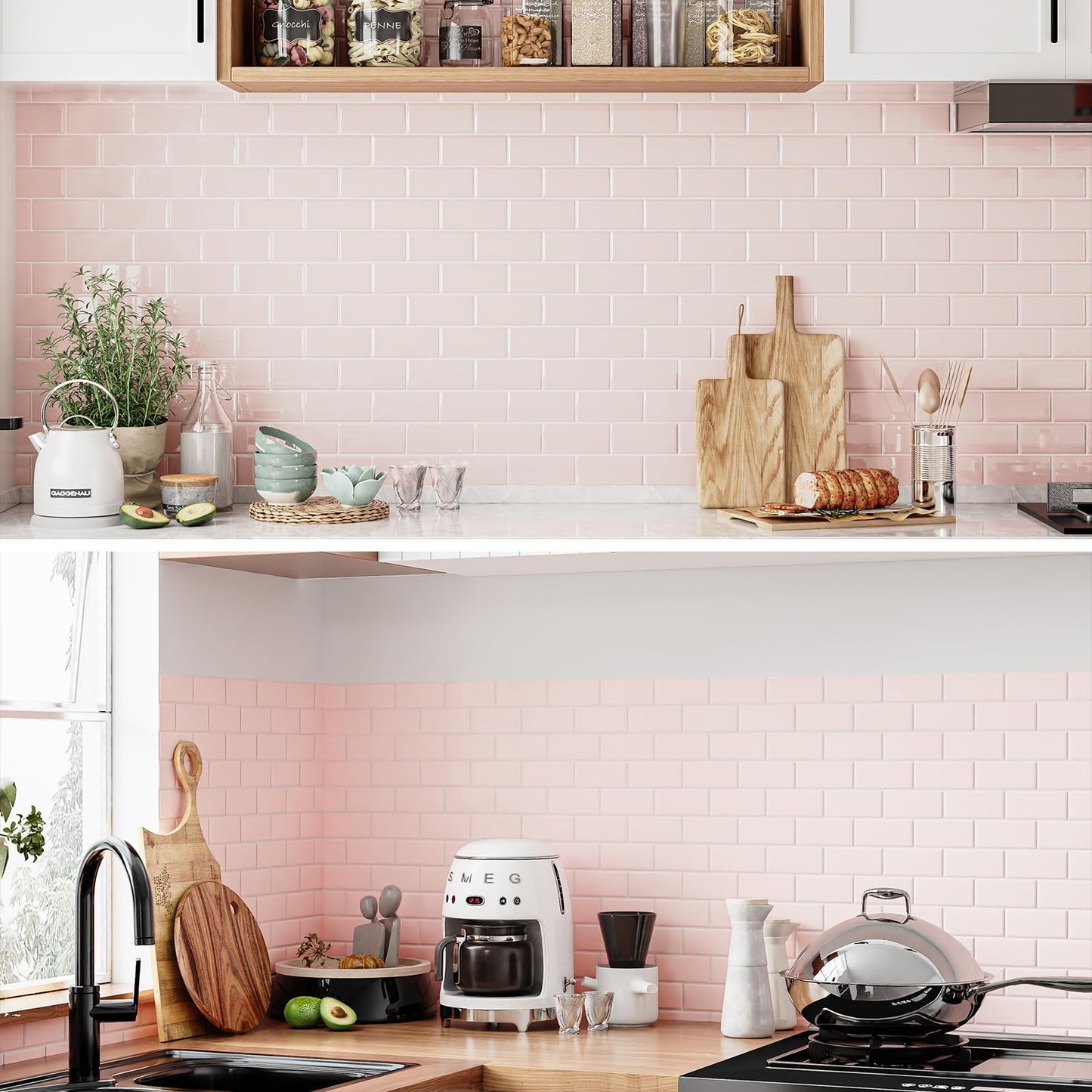 Yoillione Upgrade Thicker Peel and Stick Wall Tiles Backsplash for Kitchen and Bathroom, Metro Subway Tiles Self Adhesive Tile Stickers 3D Stick on
