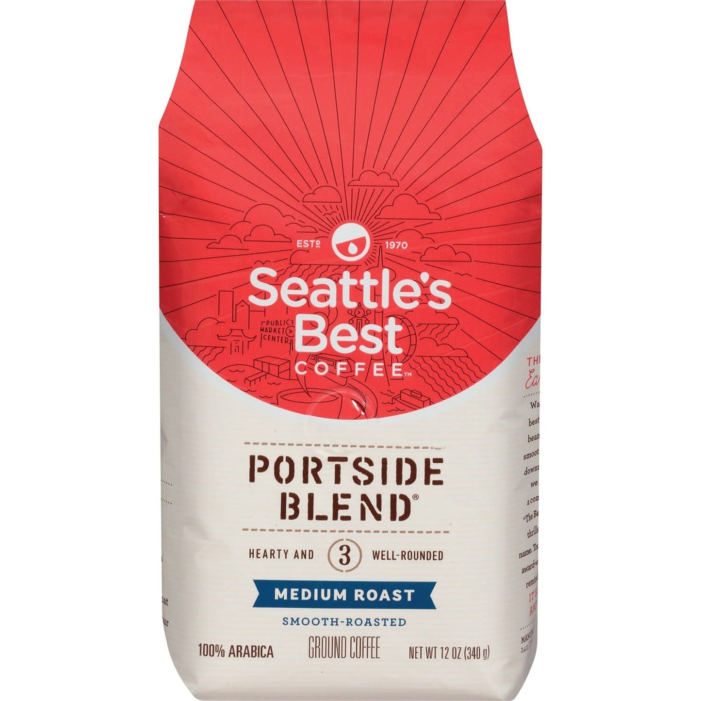 Seattles Best Coffee Portside Blend Medium Roast Ground Coffee 340g Bag