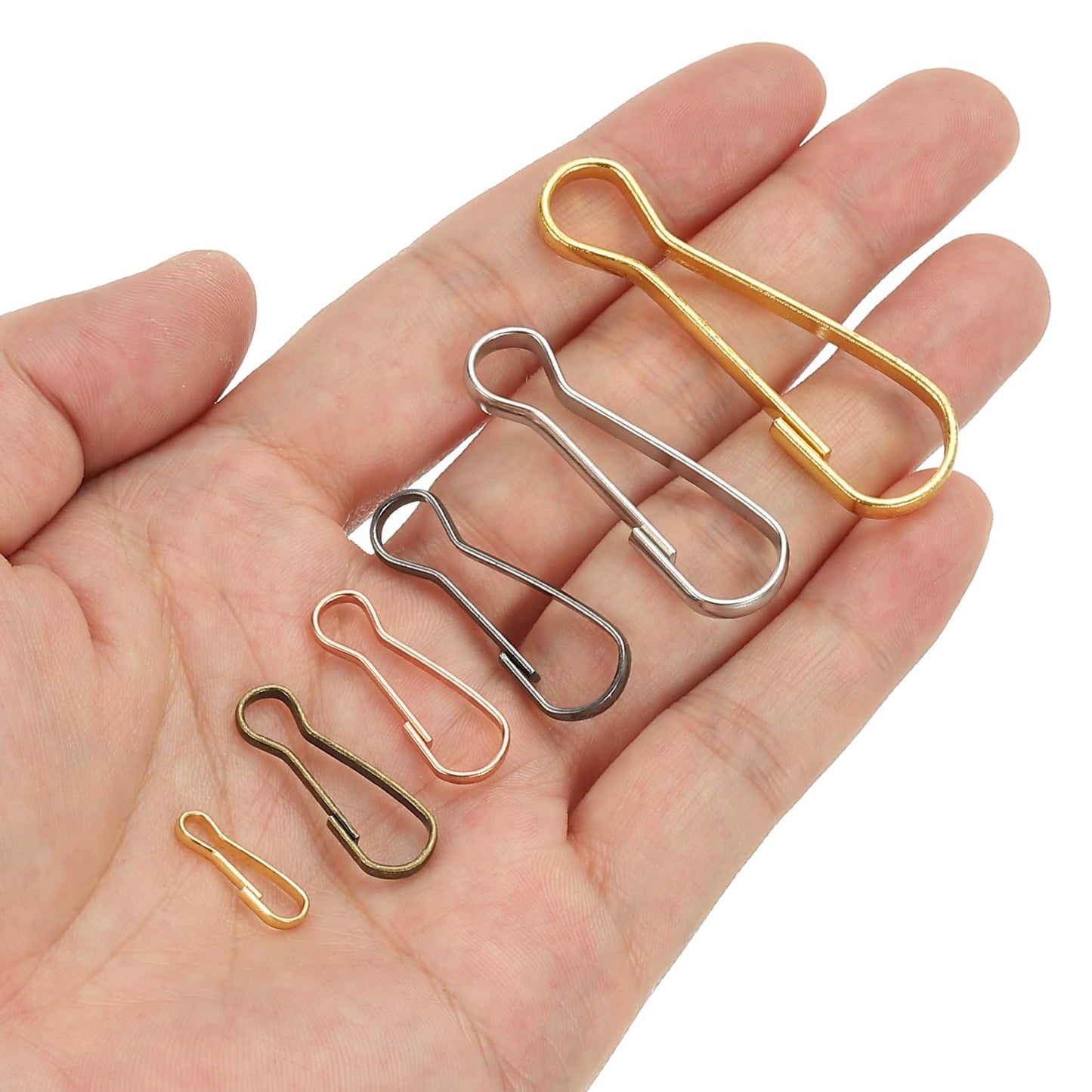 PATIKIL Lanyard Hooks Flag Pole Clip, 100 Pcs 20x7.1x1.9mm Stainless Steel 304 Spring Snap Hook Metal Clips Clasp for Key Chain Key Rings ID Card