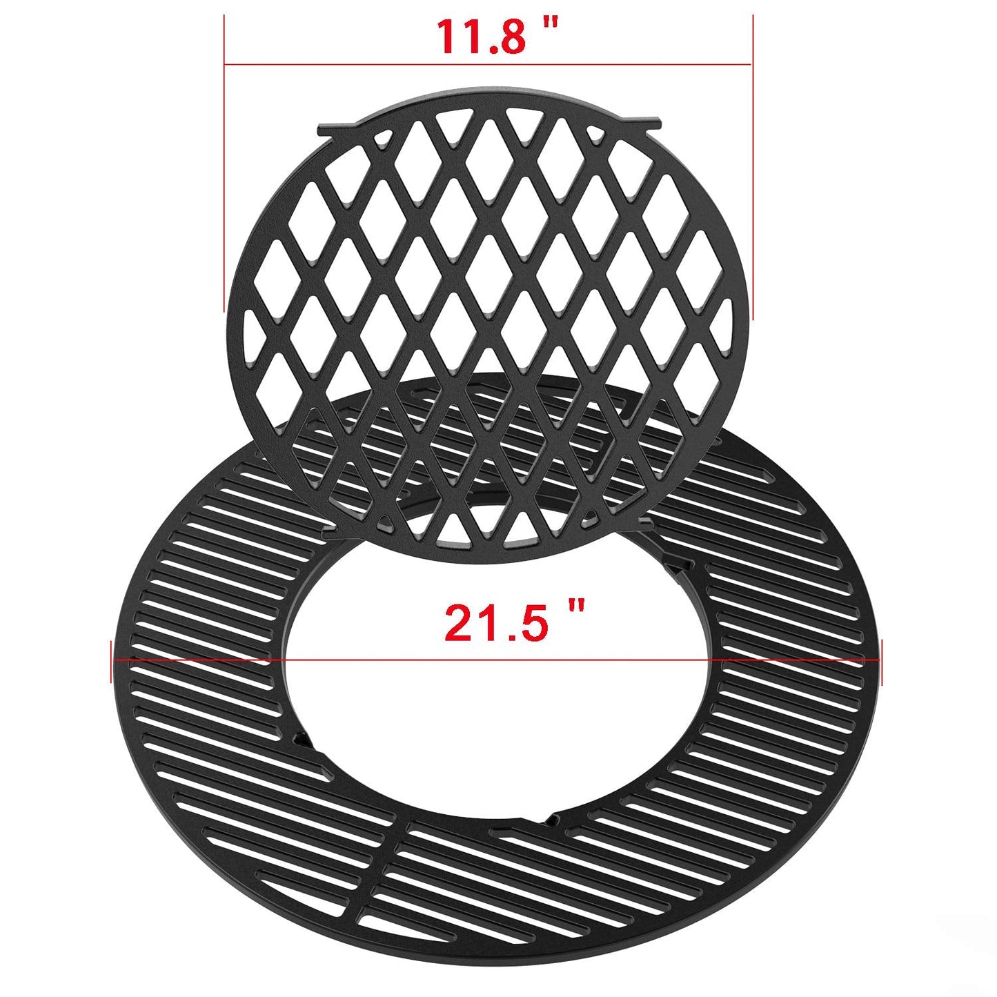 onlyfire Cast Iron Gourmet BBQ System Cooking Grate replacement for 57CM Weber Charcoal Grills