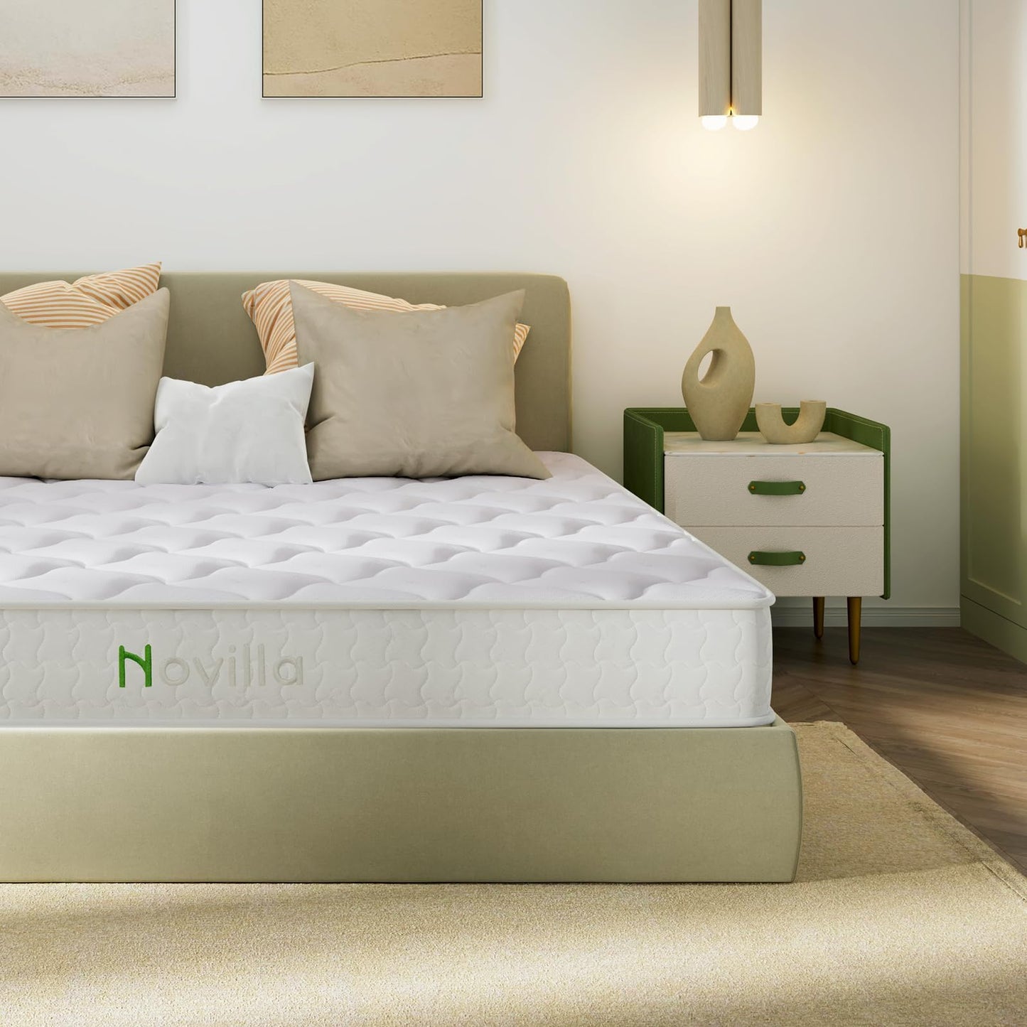 Novilla Double Mattresses, 8 Inch Pocket Sprung Mattresses with Breathable CertiPUR-US Foam and Skin-friendly OEKO-TEX Fabric