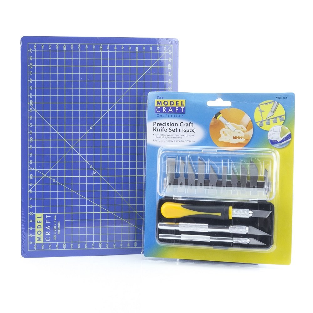 Modelcraft PKN3305/S4 Number 5 Set and A4 Cutting Mat - Multi-Colour (2-Piece)