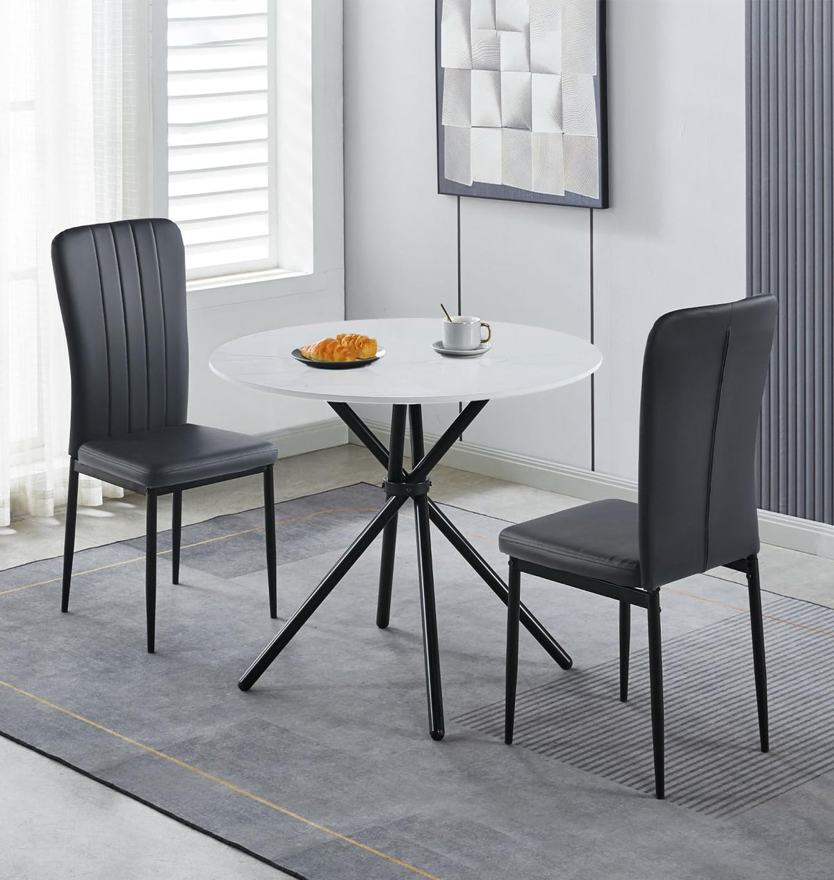 Hallowood Furniture Cullompton Small Dining Table and 2 Chairs. 3-piece Set