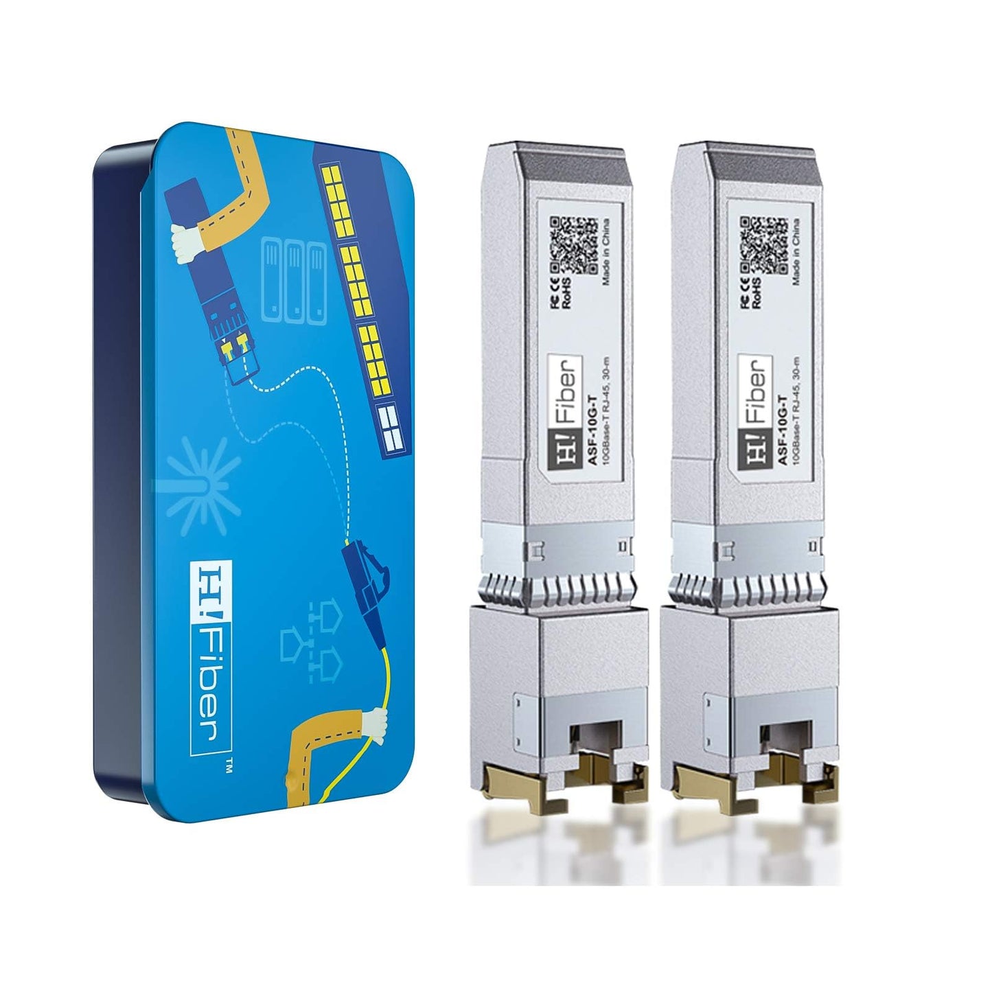 2 pack, for Ubiquiti UniFi UF-RJ45-10G, 1.25/2.5/5/10GBASE-T SFP+ Transceiver, SFP+ to RJ45, 10G Copper SFP+ to Ethernet Module also compatible with