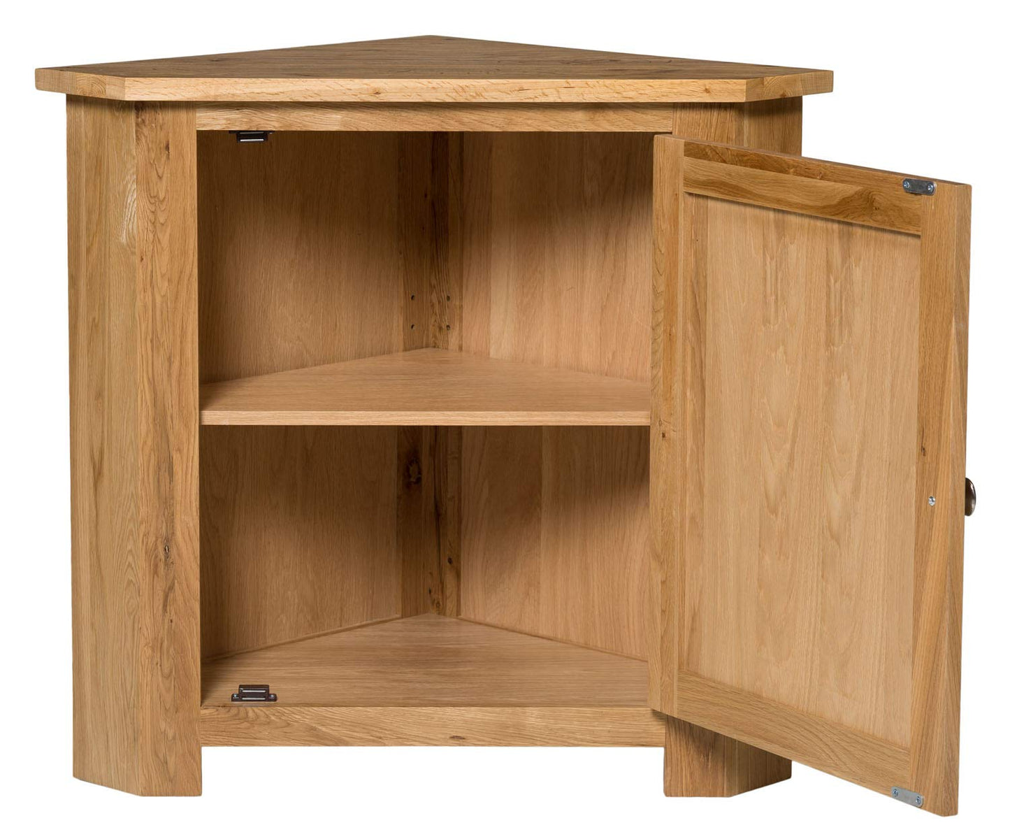 Hallowood Furniture Waverly 1-Door Low Corner Cupboard Oak Unit with Shelf