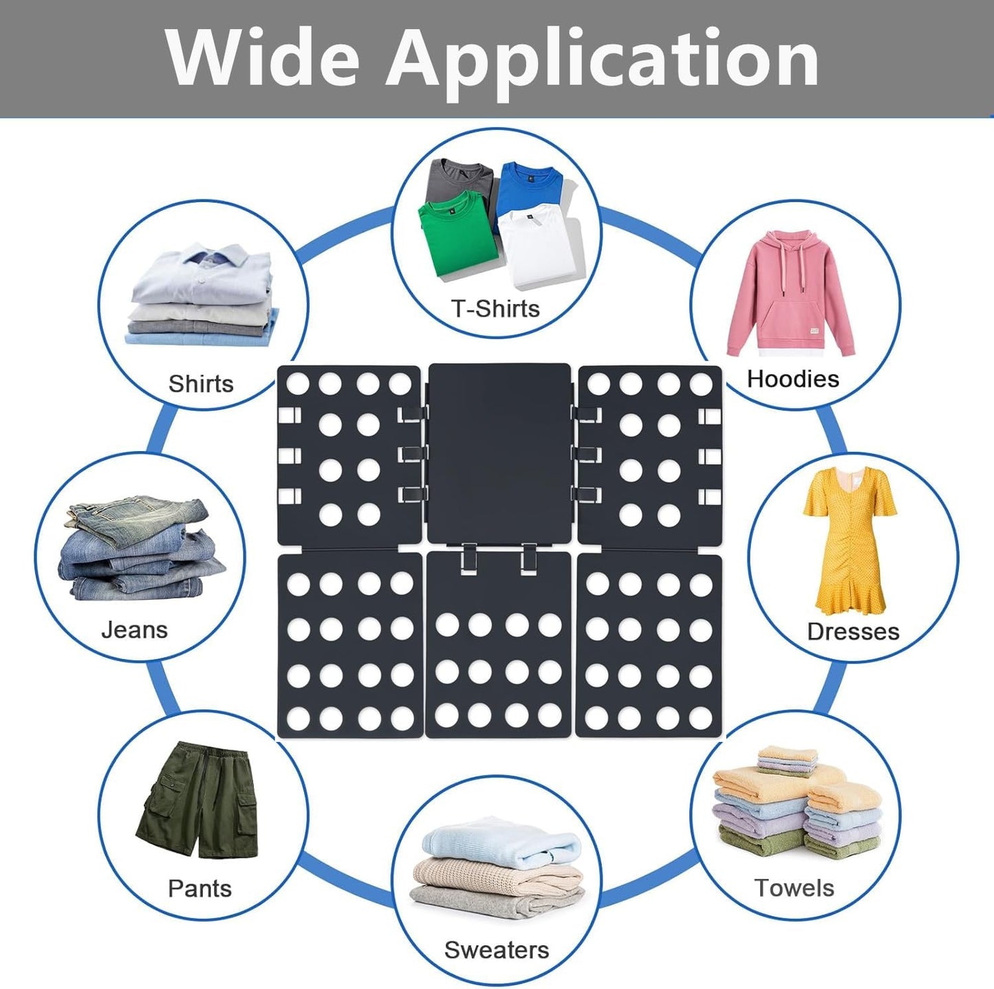 Elegance-go Laundry Folding Board Clothes,Clothes Folding Board T Shirt Folder,Adjustable Clothes Folder,Plastic Laundry Folder Aid for Kid Adults