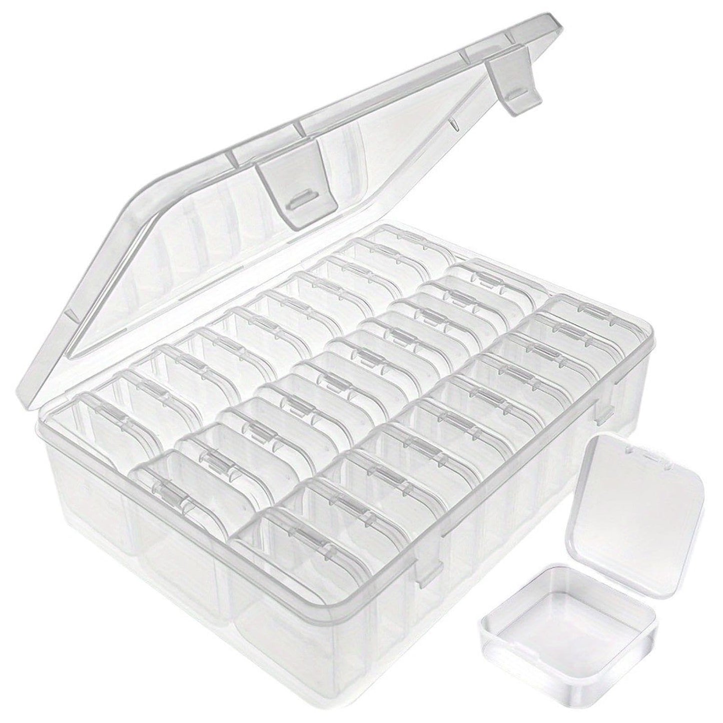 Pixaro Small Plastic Craft Storage Boxes, 30Pcs Bead Organiser Storage Box, Diamond Art Organiser Box, Clay Beads Craft Storages Boxes for Beads