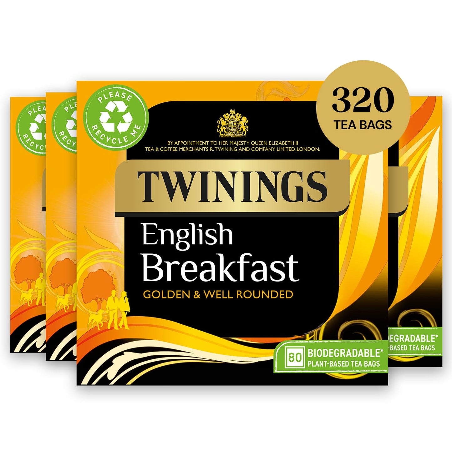 Twinings English Breakfast 320 Tea bags (Multipack of 4 x 80 Tea bags)
