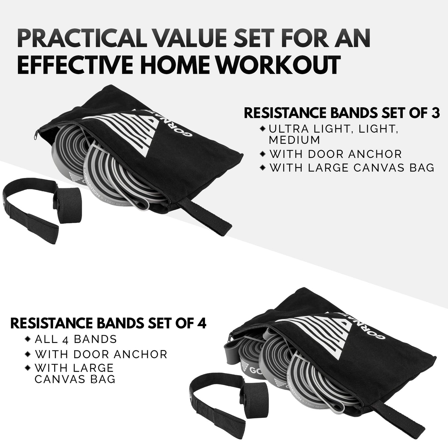 GORNATION Resistance Bands, Elastic Bands, Exersice Band, Pull Up Bands, Gymnastics Equipment for Home Workouts, Equipment for Fitness, Calisthenics &