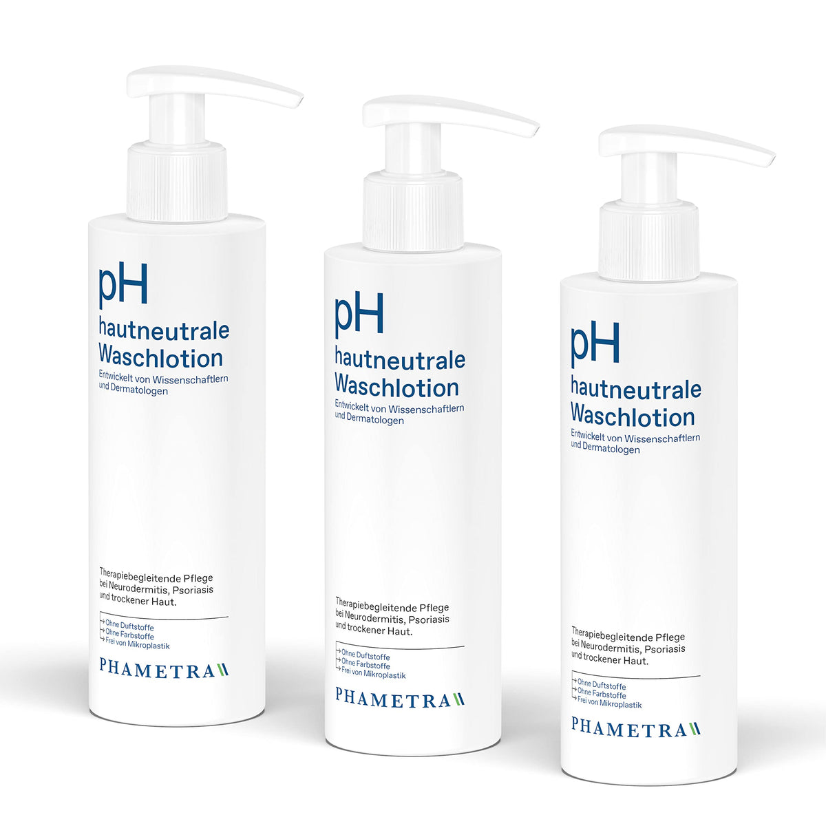 Phametra pH Neutral Wash Lotion | Medical Skin Care | Mild Cleansing for Sensitive Skin | No Fragrances and Dyes | pH Value 5.5 | 3 x 200 ml