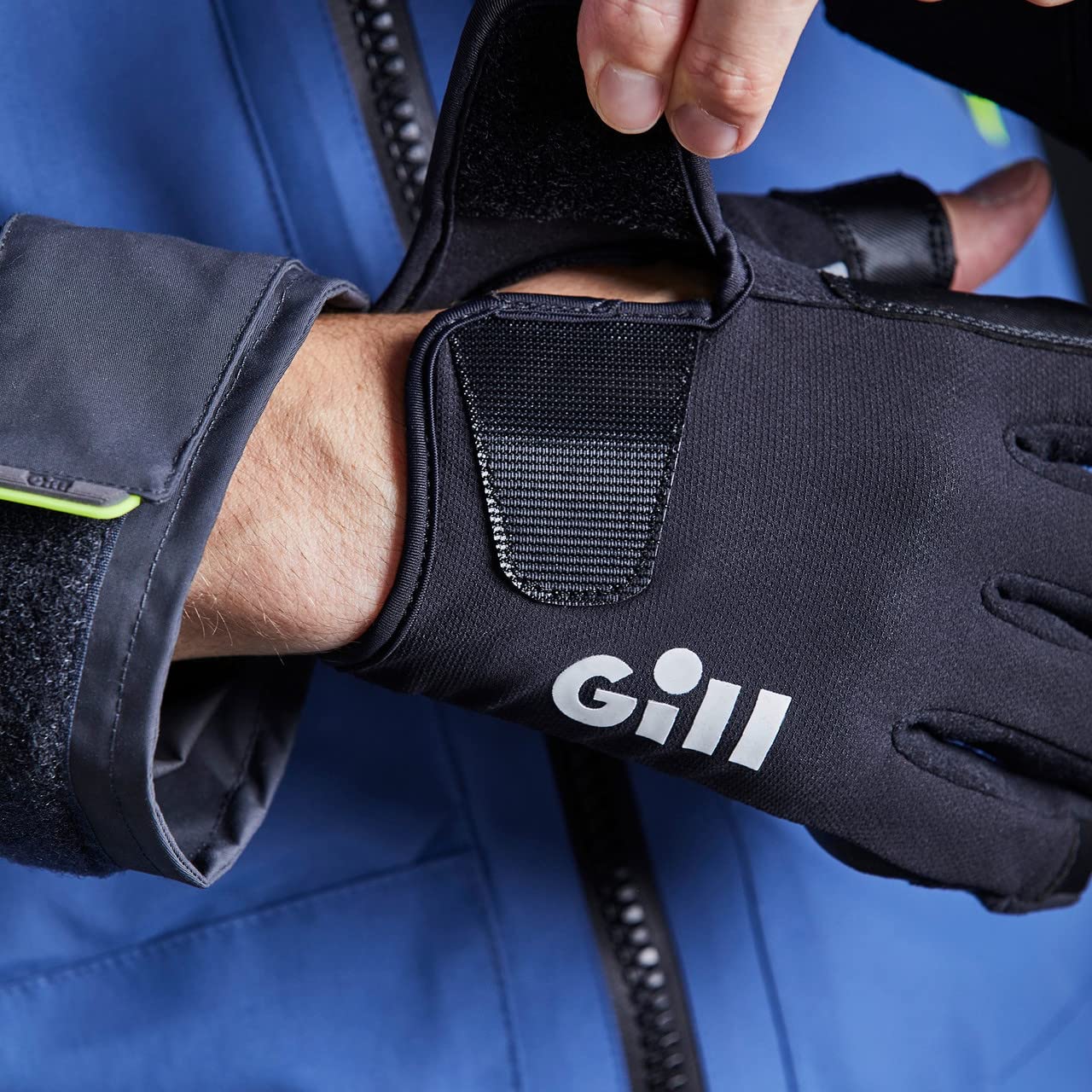 Gill Championship Sailing Gloves - Short Finger with  Length Fingers - Dura-Grip Fabric, 50+ UV Sun Protection & Water Repellent