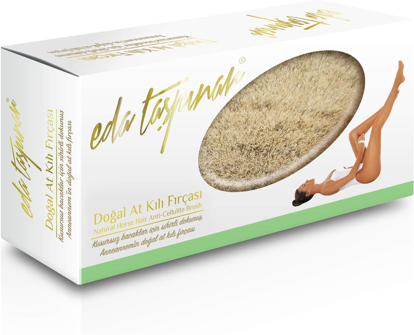 EDA Taspinar Dry Brush Natural Horse Hair Anti Cellulite Brush- Removes Cellulite by 57% in 5 Weeks - Exfoliates, Improves Lymphatic Function, Silky