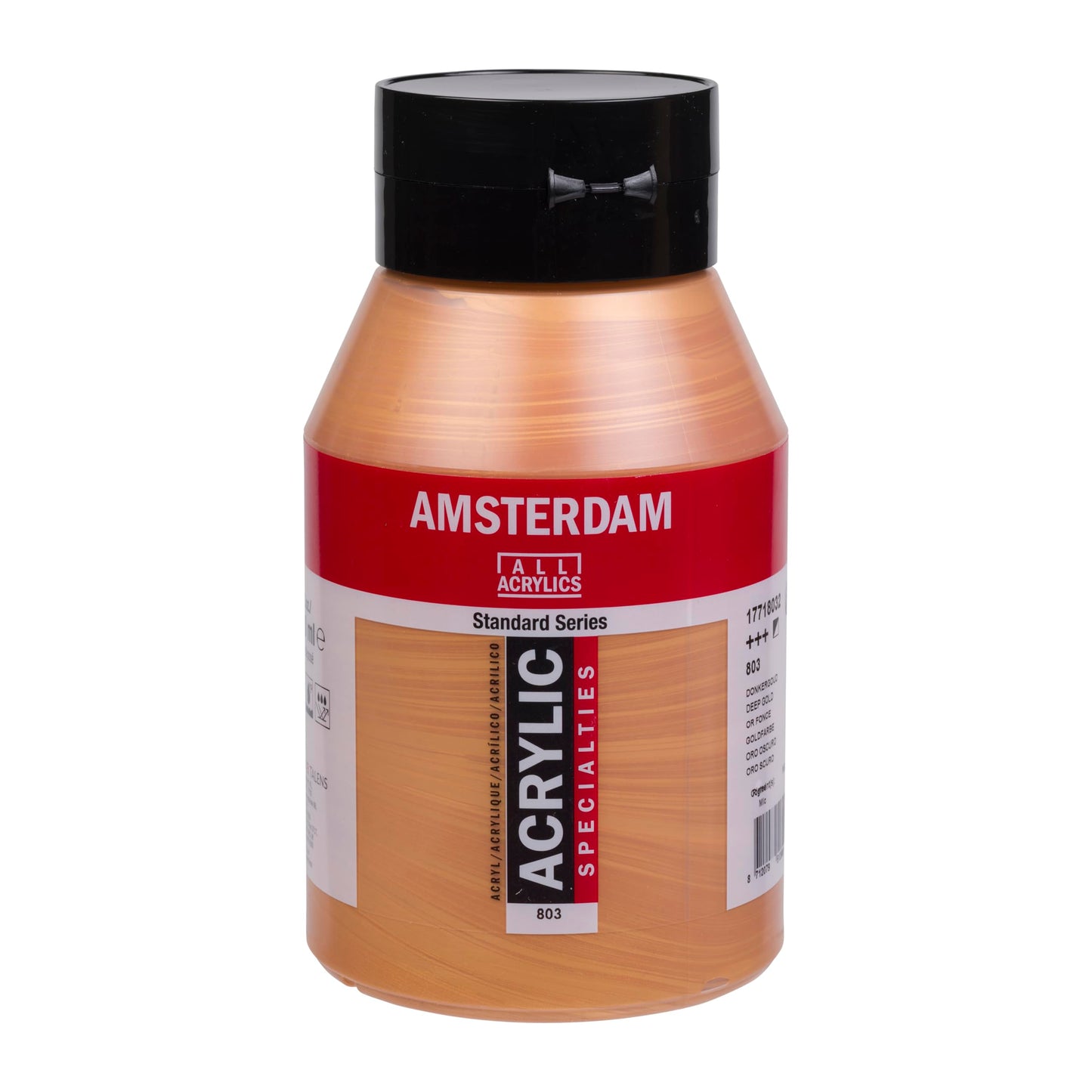Amsterdam Standard Series Acrylic Paint Jar - Deep Gold 803-1000 ml - Semi-Opaque, Lightfast, Versatile Medium Viscosity, Satin Finish