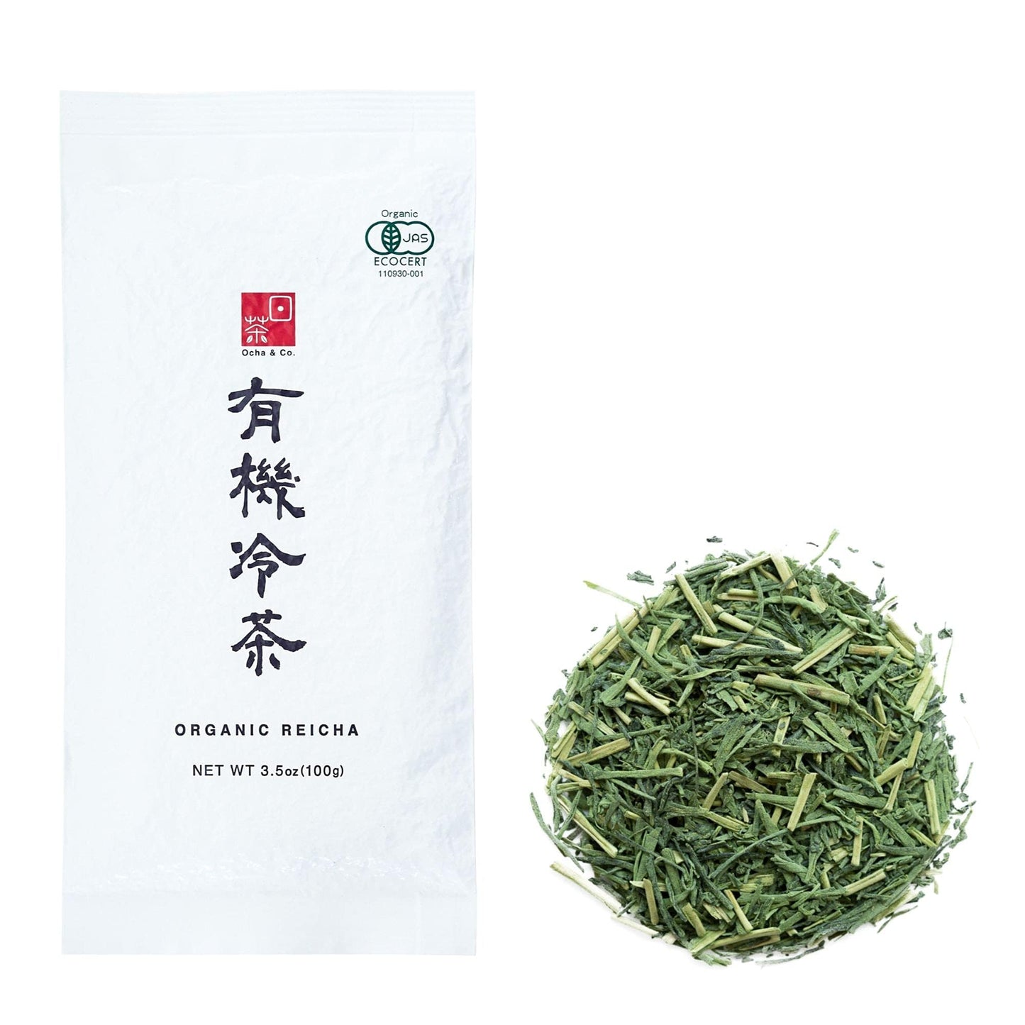 Ocha & Co. Organic Reicha Green Tea ? Japanese Cold Brew ? Refreshing Cold Tea - Blended Light with Sencha & Matcha, 100g/3.5oz.