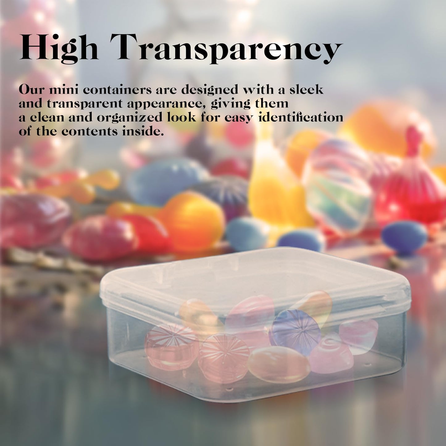 20Pcs Small Clear Plastic Storage Box, Transparent Square Bead Organiser