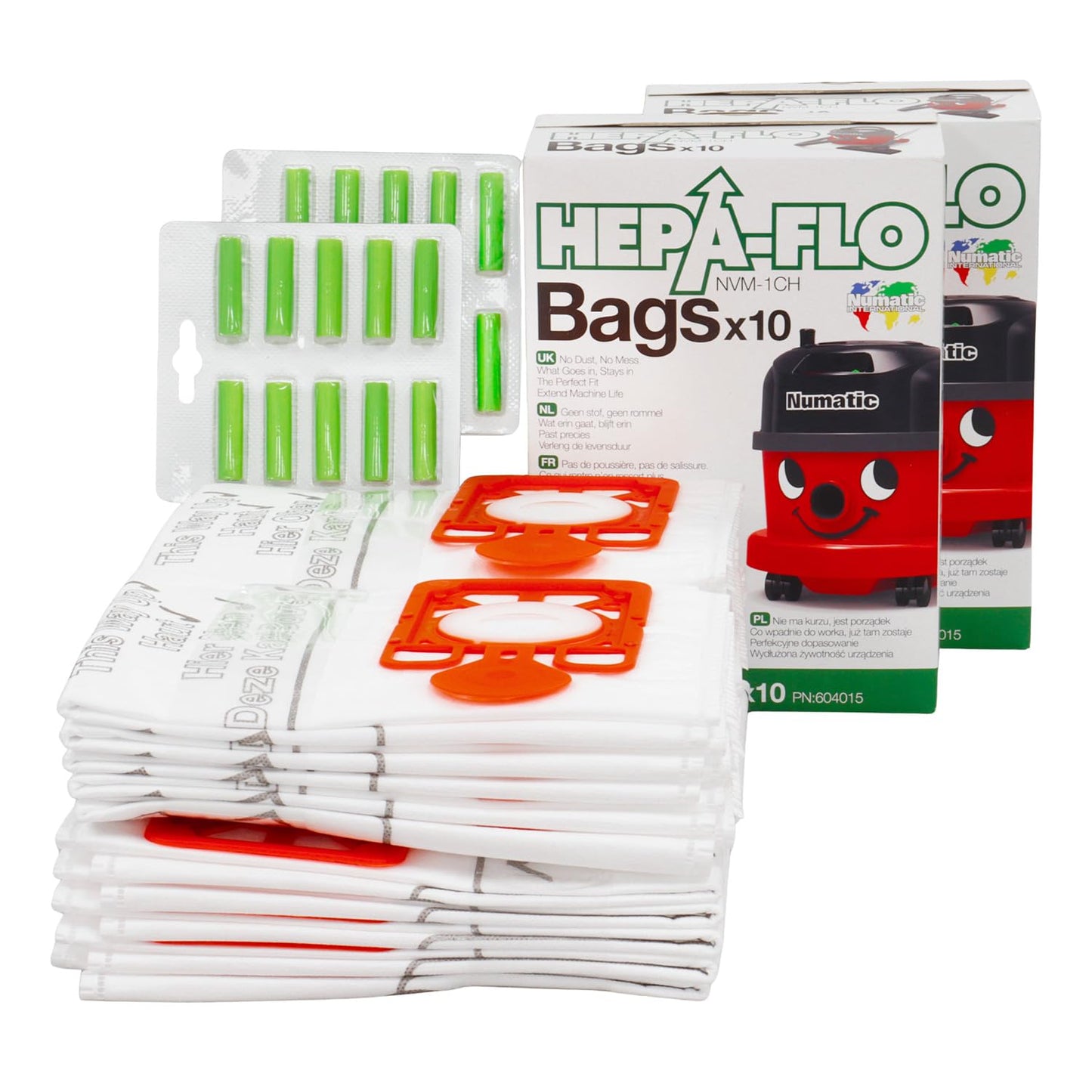 Reliapart GENUINE Numatic Henry Hetty Hepa-Flo SMS Dust (20 Bags + 20 Fresheners) NVM-1CH for Henry Hetty James NRV200 NVR225 RSV200 Series 604015