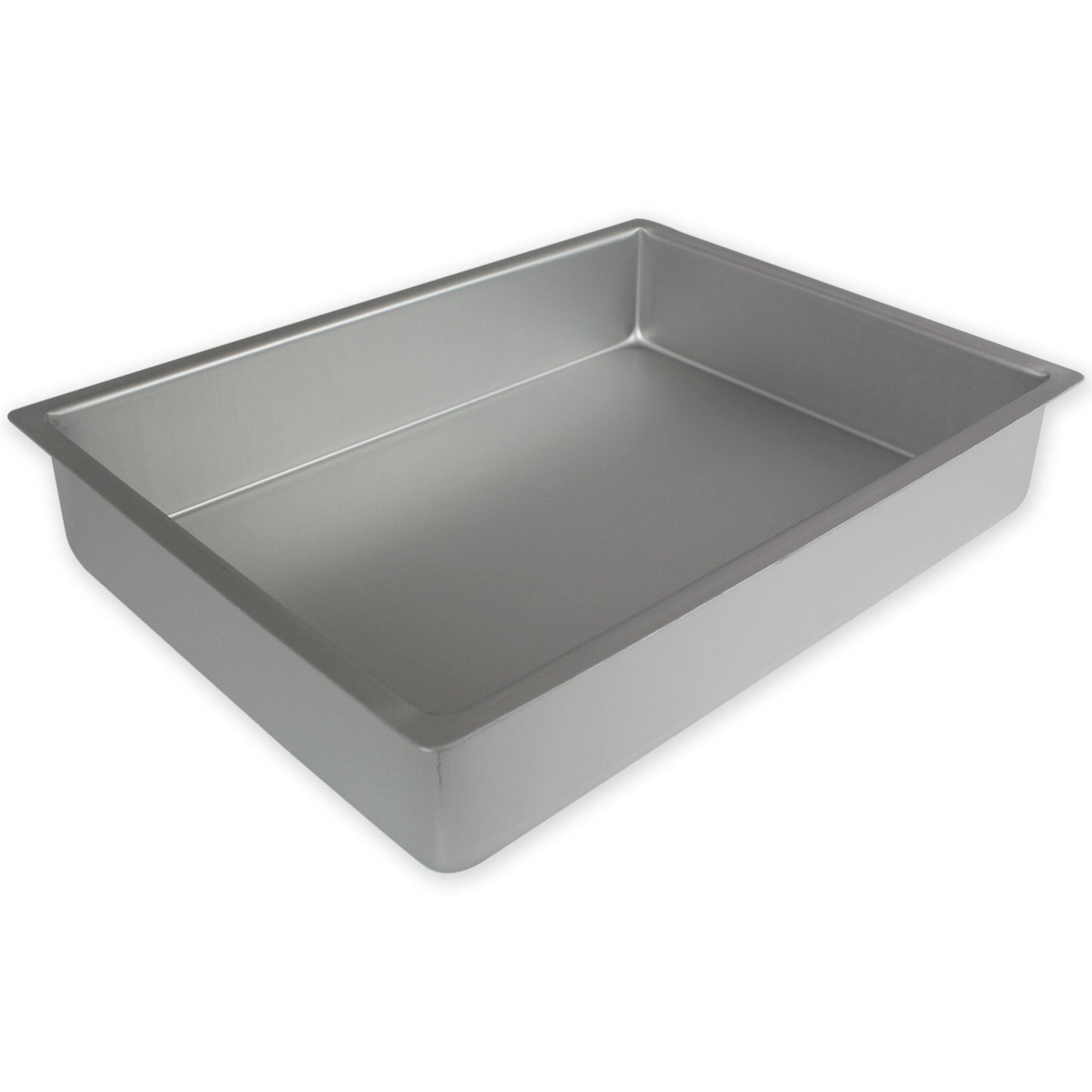 PME OBL12182 Oblong Cake Pan 12 x 18 x 2 Inches Deep, Aluminium, Silver, 12 x 18