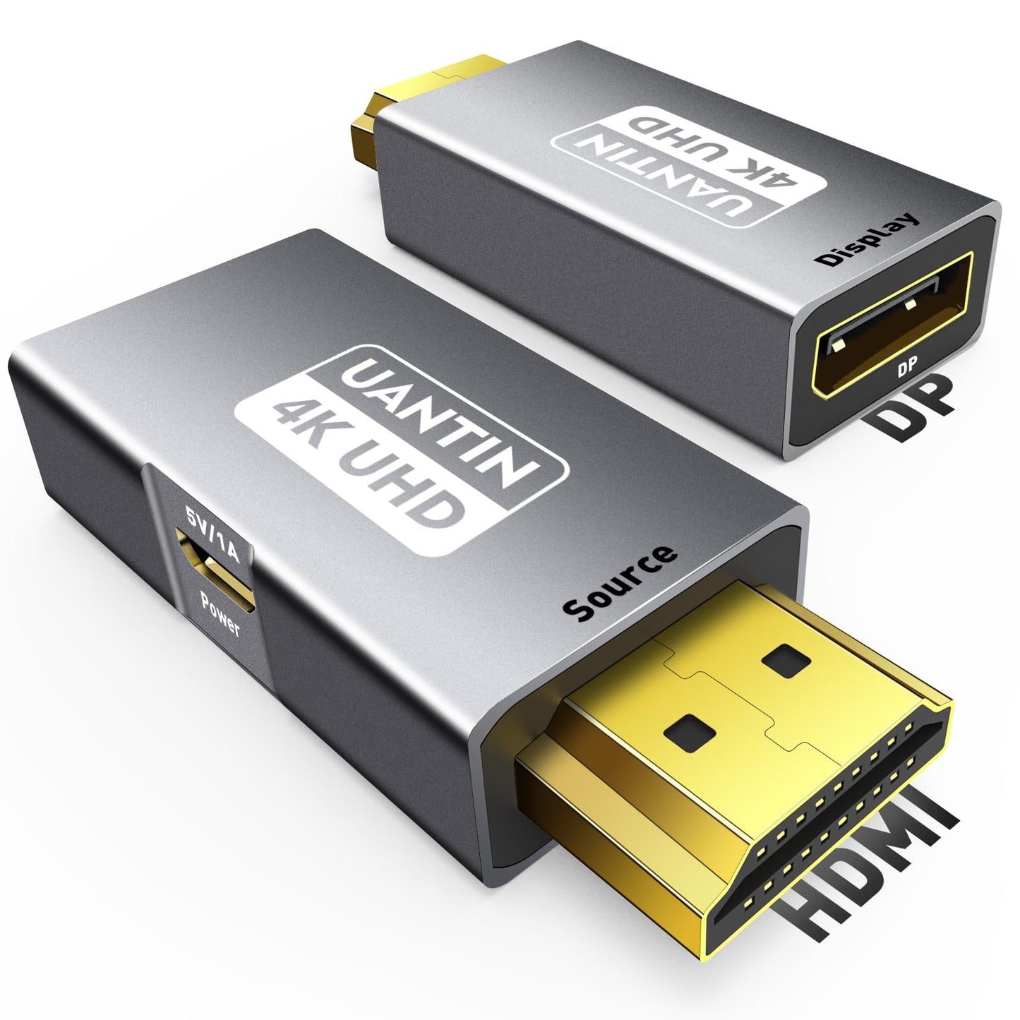 HDMI to DisplayPort Adapter (4K 60Hz, 1080p 120Hz) Unidirectional HDMI Male to DP Female for Monitor Compatible with GPU, Laptop, AMD, NVIDIA, PS5,