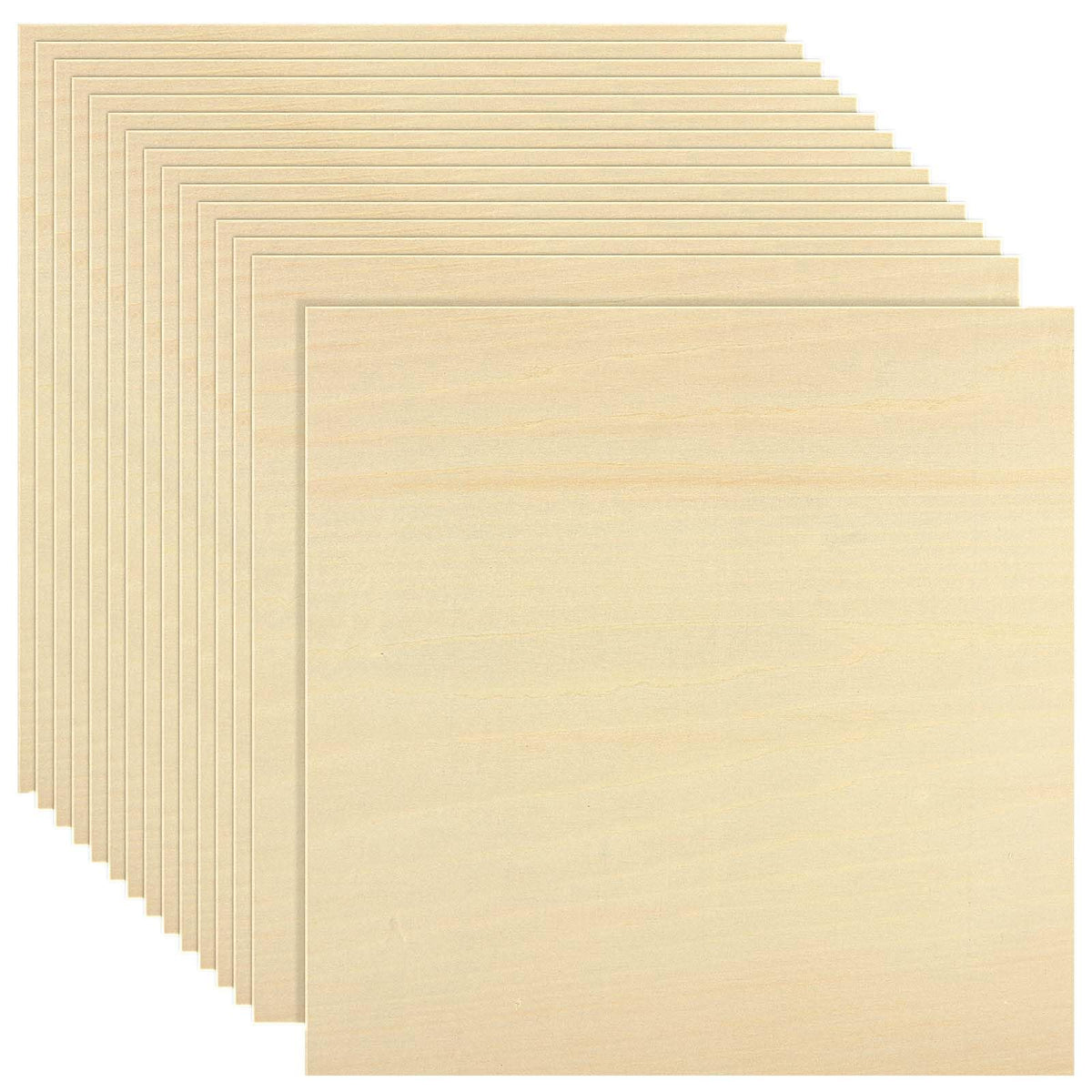 AHAQU 15PCS Plywood Sheets, 300 x 300 x 3mm Basswood Sheets, Unfinished Wood Boards for DIY Crafts, Painting, Modelling, Fretwork Engraved, Home Decor