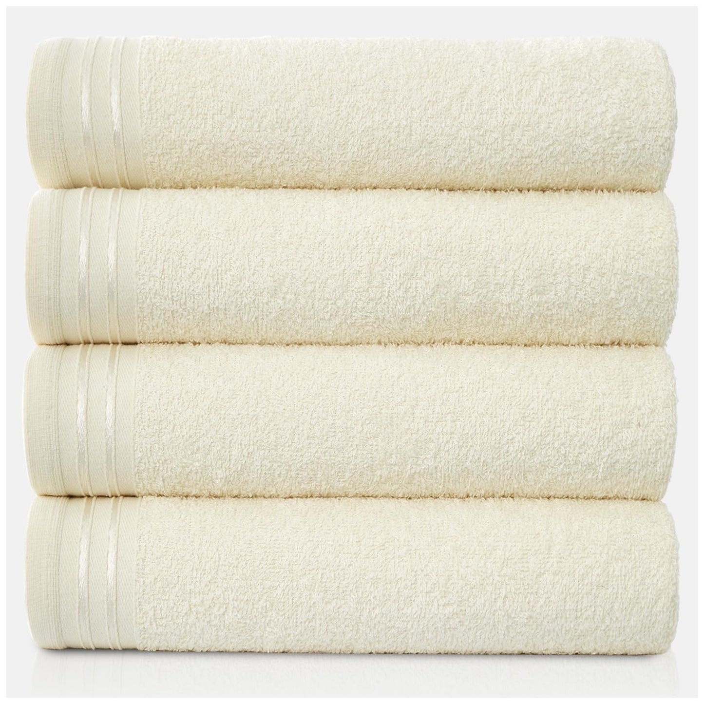 GC GAVENO CAVAILIA Large Towels Bath Sheet - Highly Absorbent Egyptian Cotton Towel Set - 4 Pack Extra Soft Large Bath Towel Cream - Quick Dry Bath
