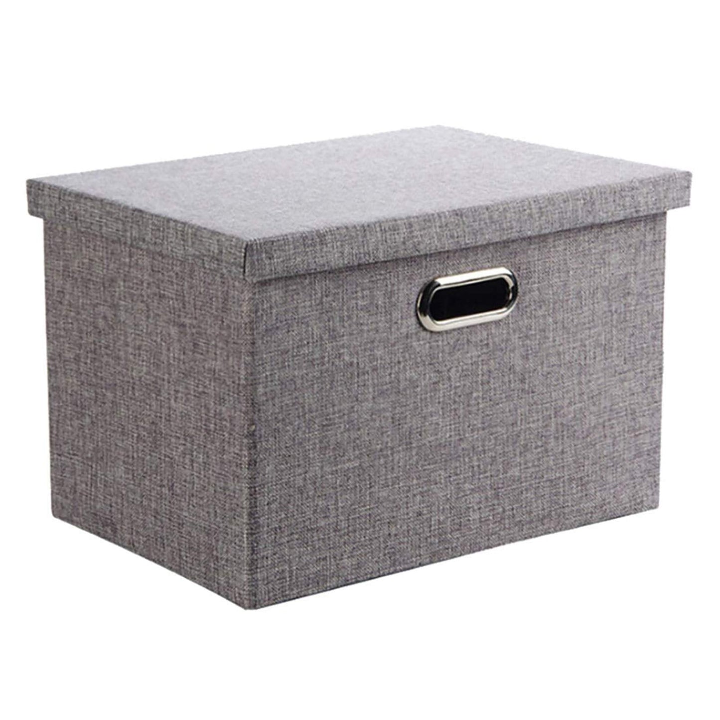Wintao Storage Boxes with Lids Large, Collapsible Fabric Storage Baskets for Shelves, Grey, 44 x 31 x 29 cm, 1 Pack