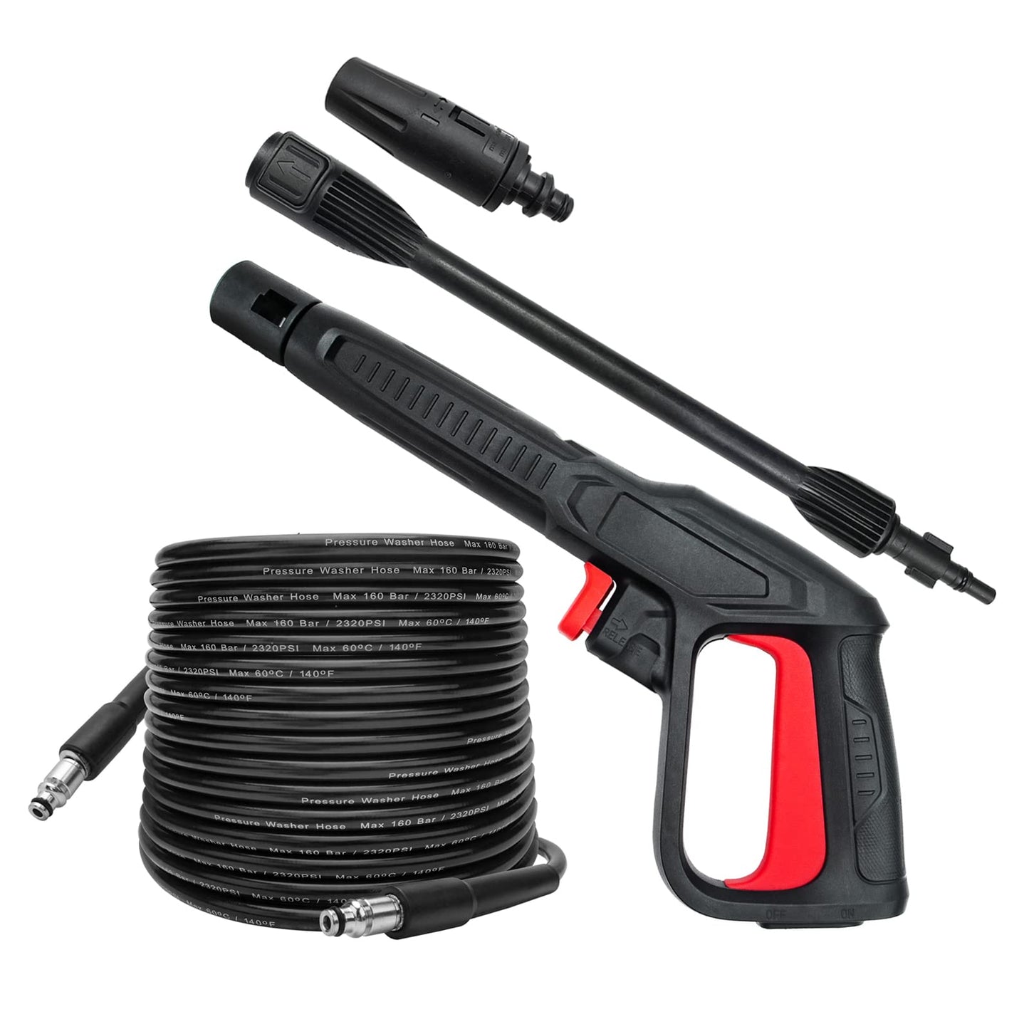 Replacement Pressure Washer Spray Gun with Variable Jet Lance & 10 m Hose, Compatible with Some of Black & Decker, AR Blue Clean, Michelin, Stanley,