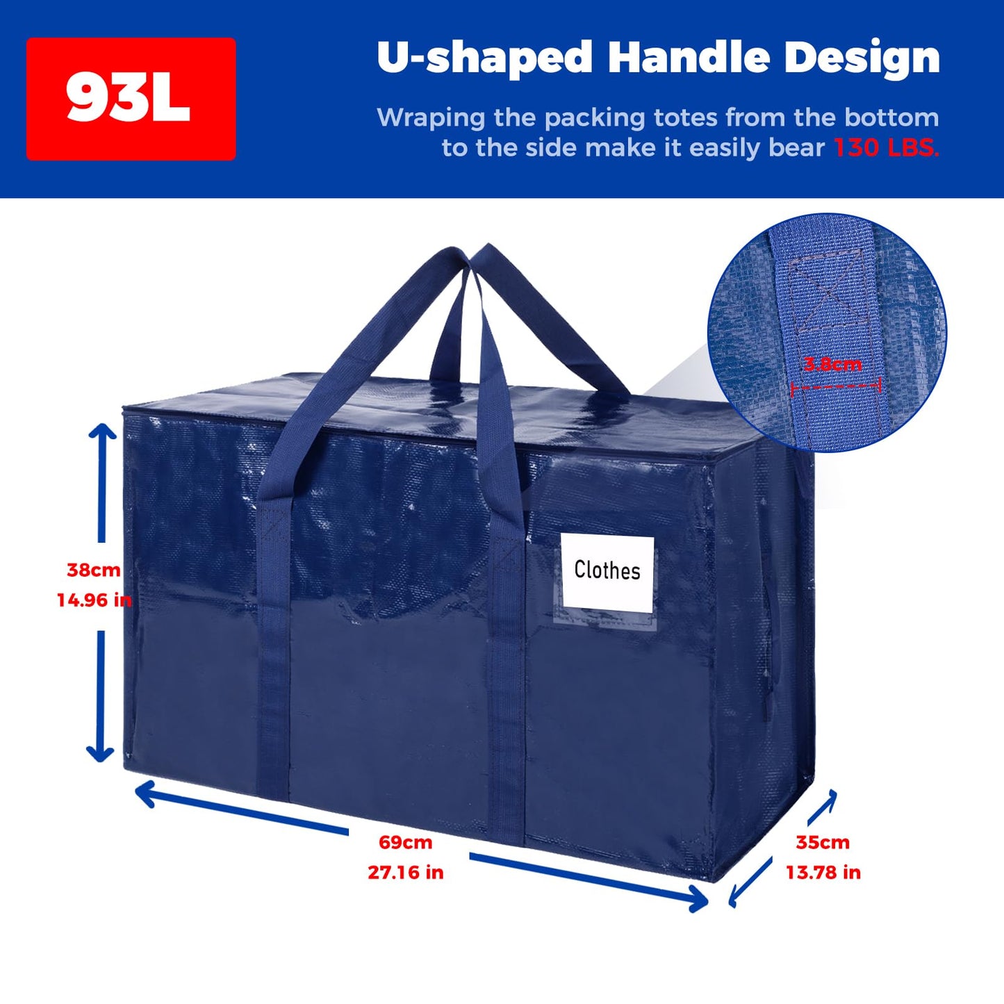 ZFWDSY Moving Bags 93 L,4-Pack Storage Bags Moving Boxes Alternatives